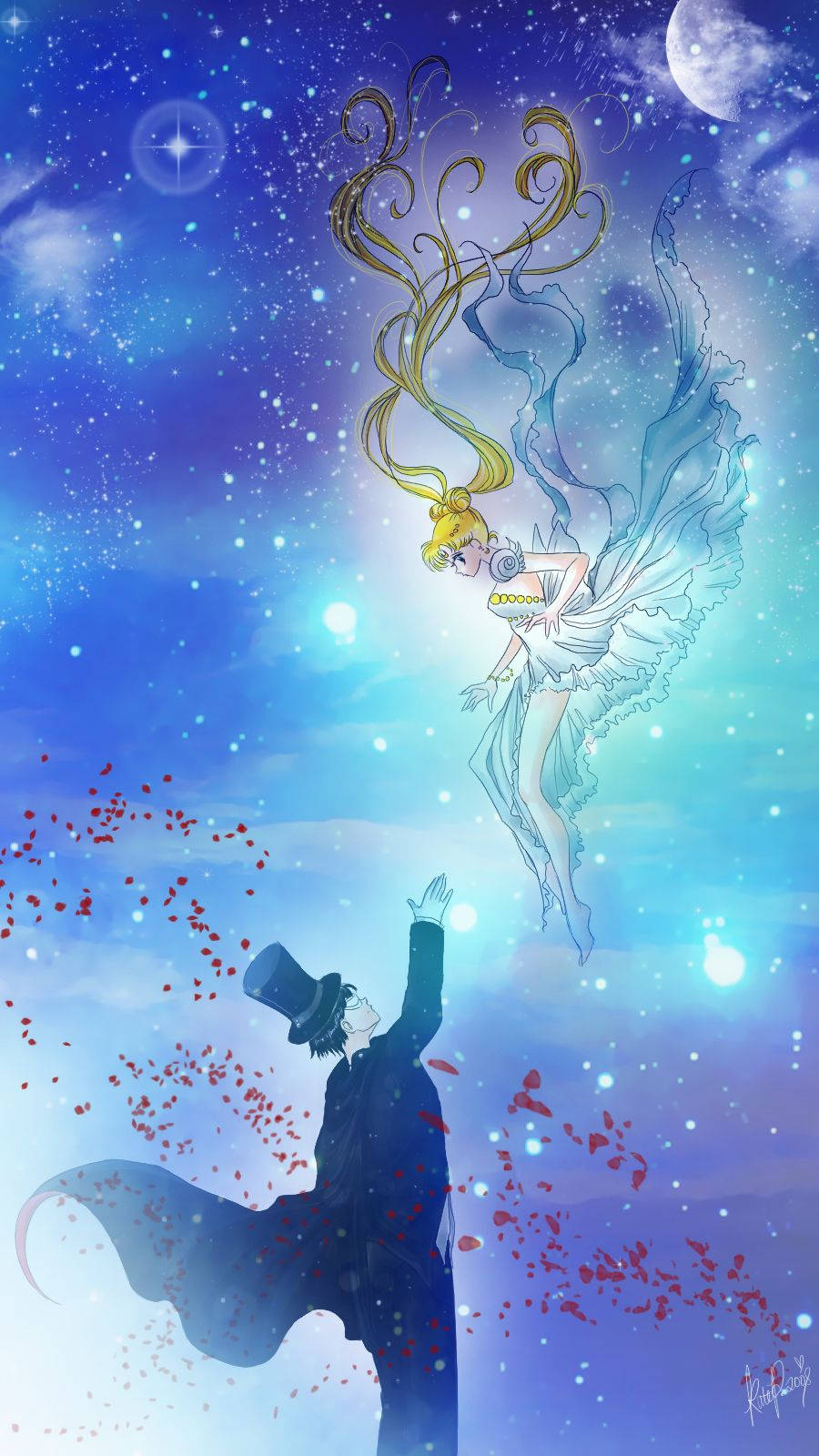 Usagi og Tuxedo Mask Sailor Moon iPhone Wallpapers