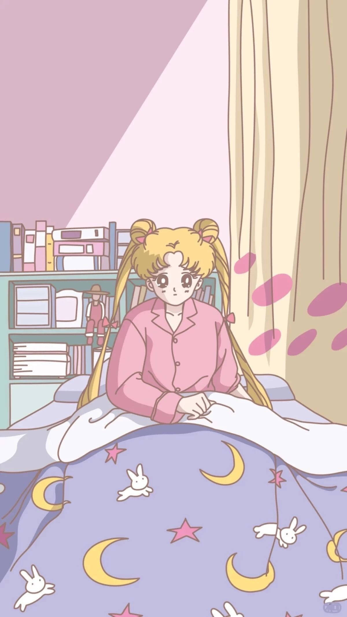 Usagi vågner op Sailor Moon iPhone Wallpapers