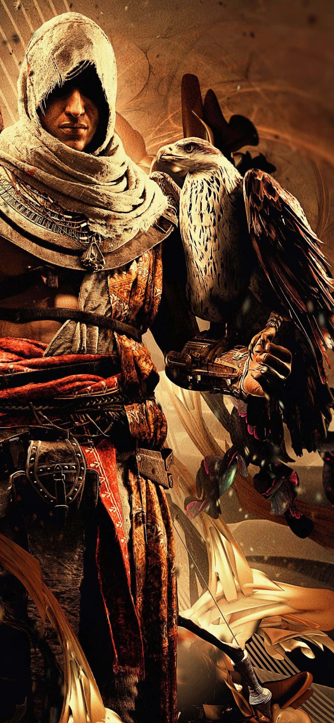 Vælg din skæbne og led broderskabet med iPhone X Assassin's Creed Origins-baggrunden. Wallpapers