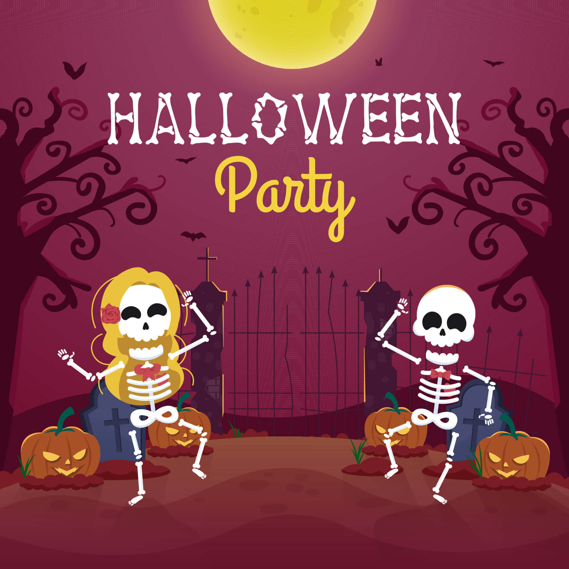 "Vær med til den skræmmende sjove Halloween-fest!" Wallpapers