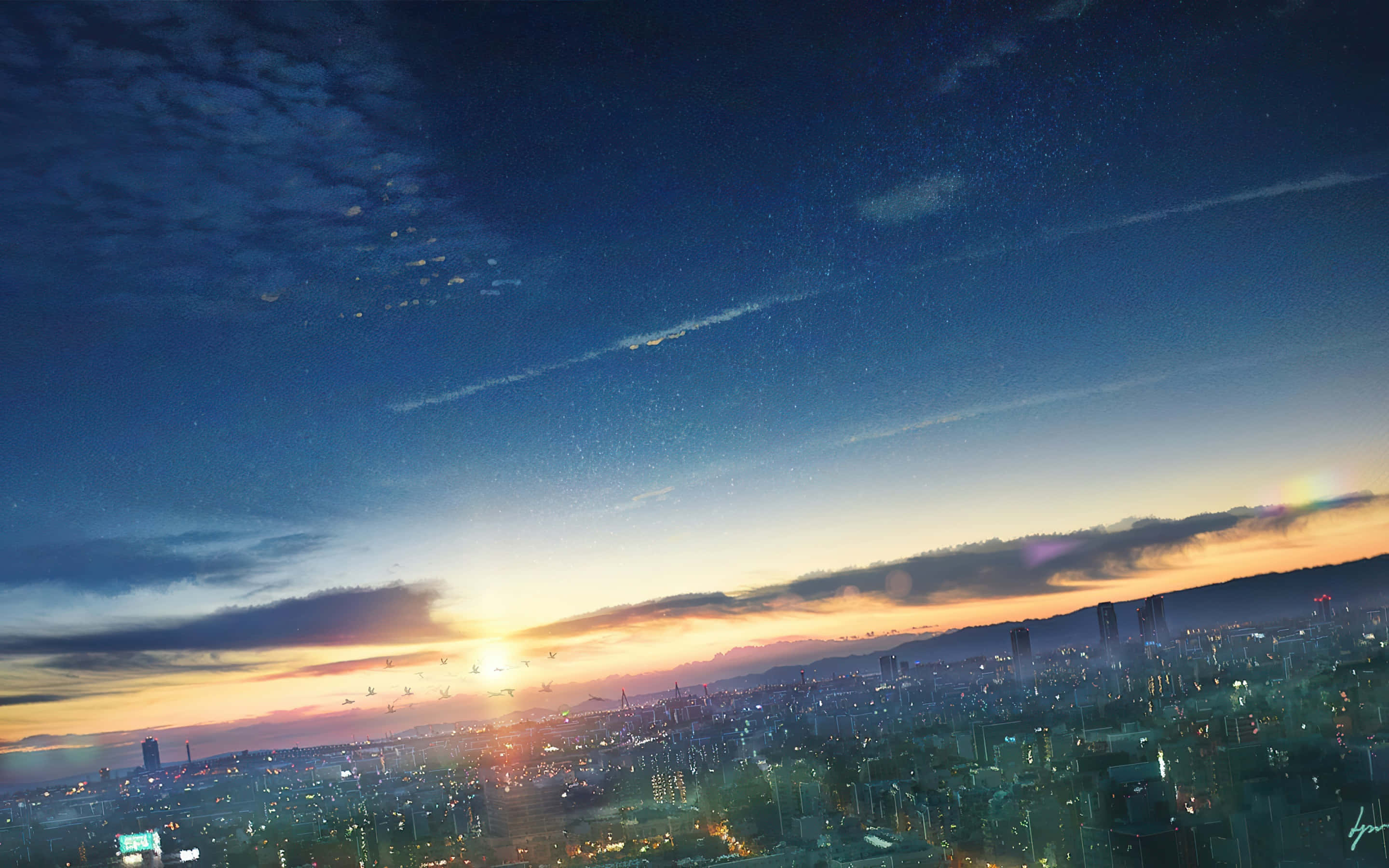 Vågn op til magien i Anime City Wallpapers
