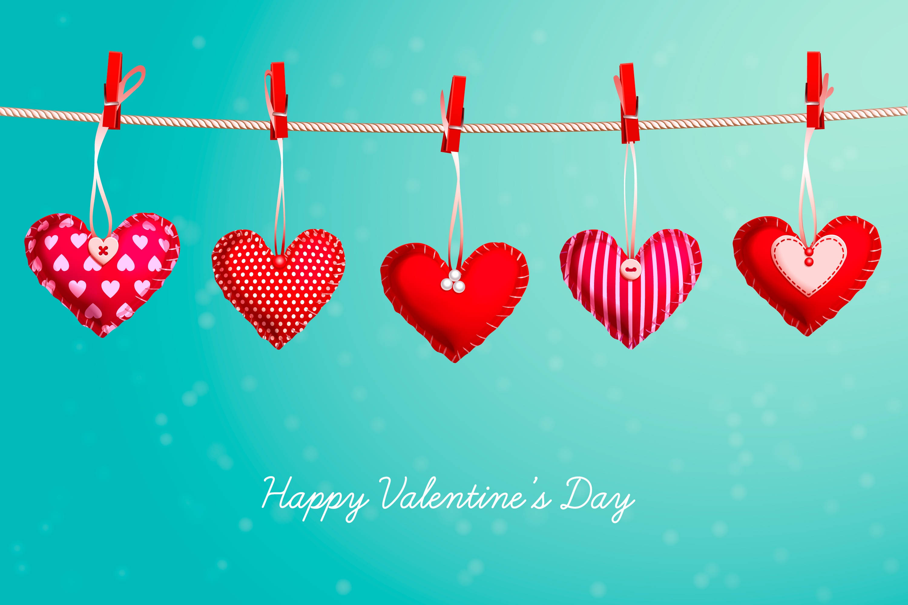 Valentinsdag Hængende Hjerter Wallpapers