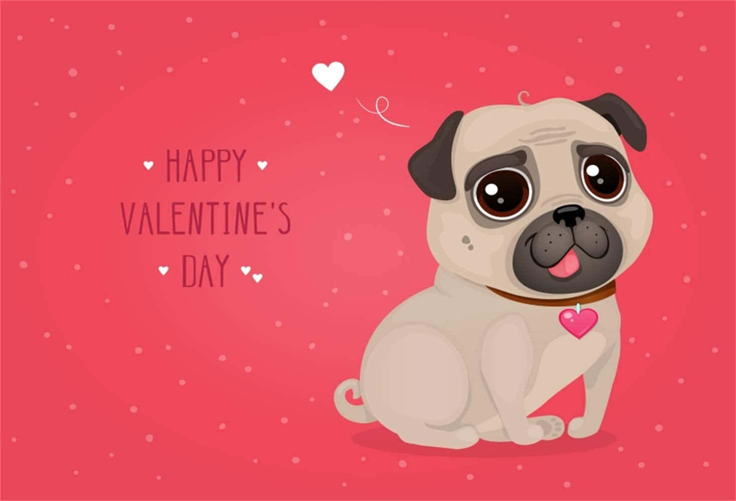 Valentinsdagskort med en mops Wallpapers