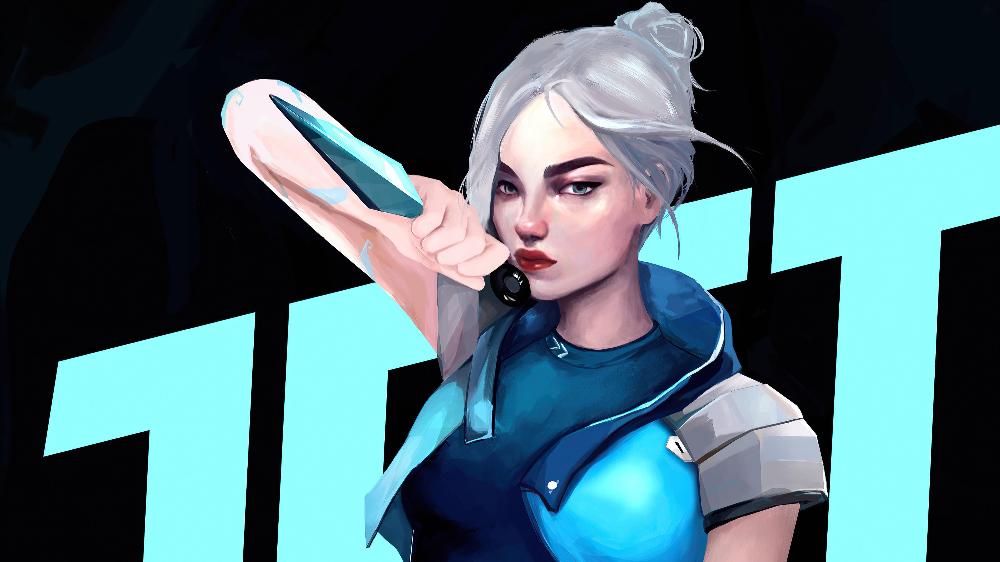 Valorant Jett intimiderende blik Wallpapers
