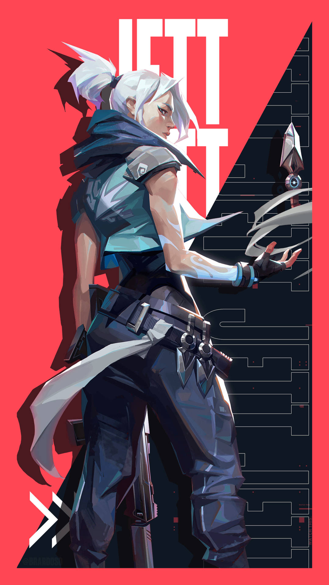 Valorant Jett Kunai til telefon Wallpapers