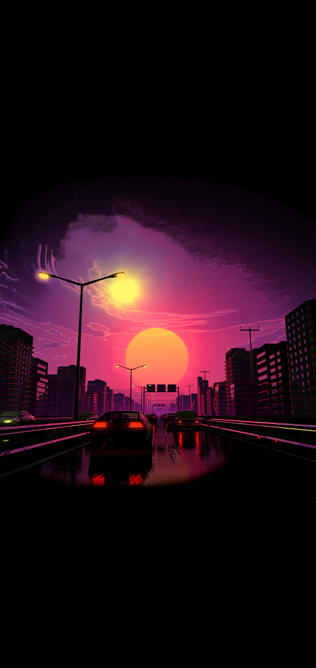 Vaporwave kunstværk pink solnedgang æstetisk tablet Wallpapers