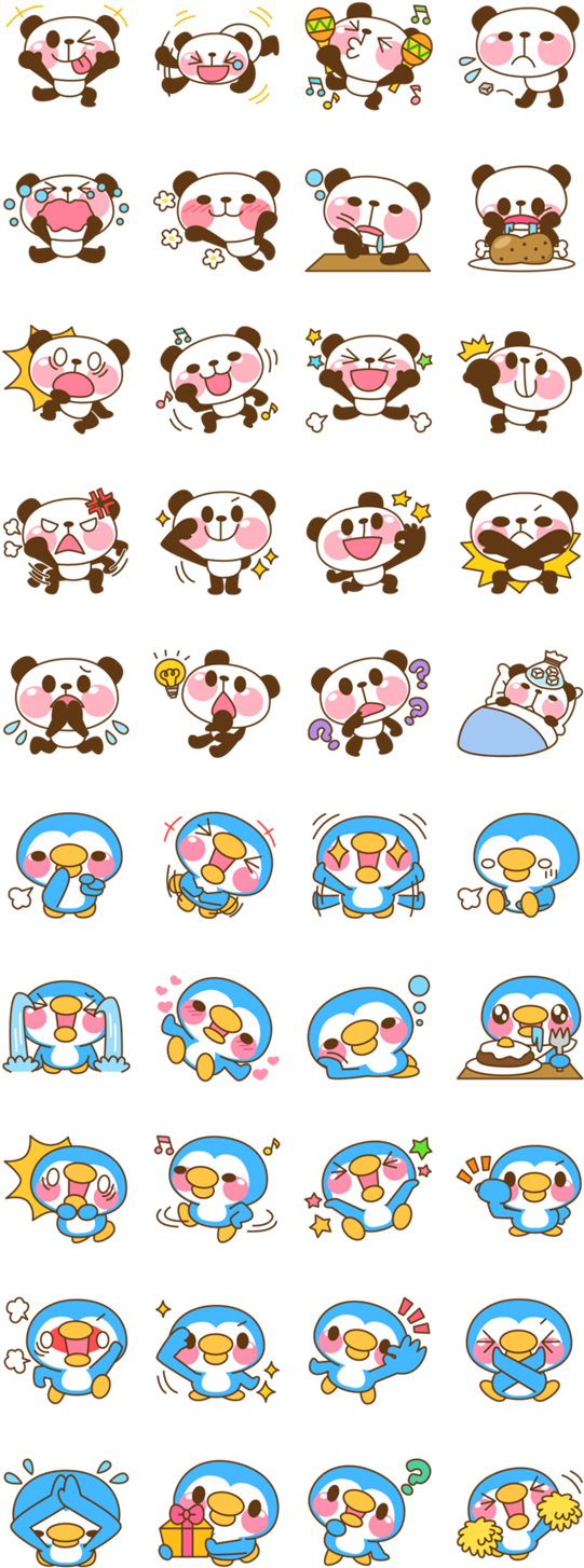 Variety of Cute Pandas Emotions and Activities Wallpapers
