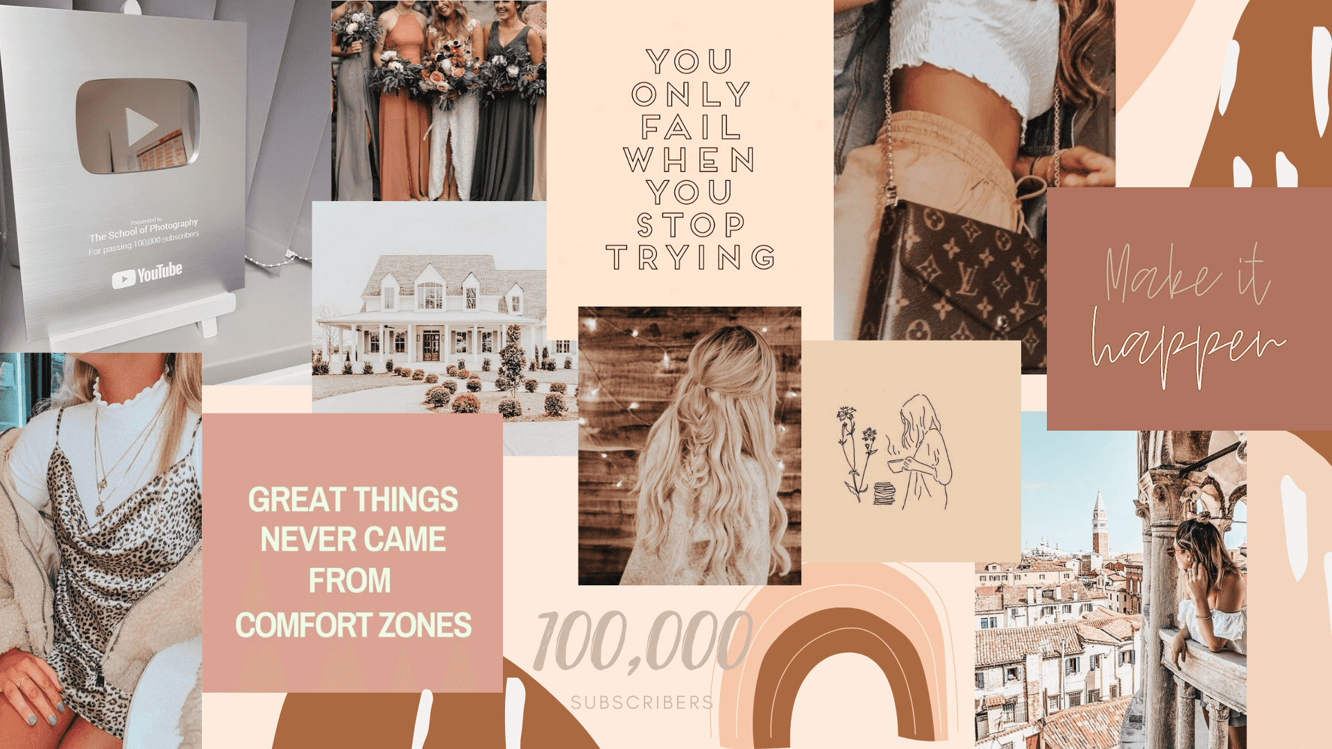 Varm ro: Beige æstetisk baggrund Wallpapers