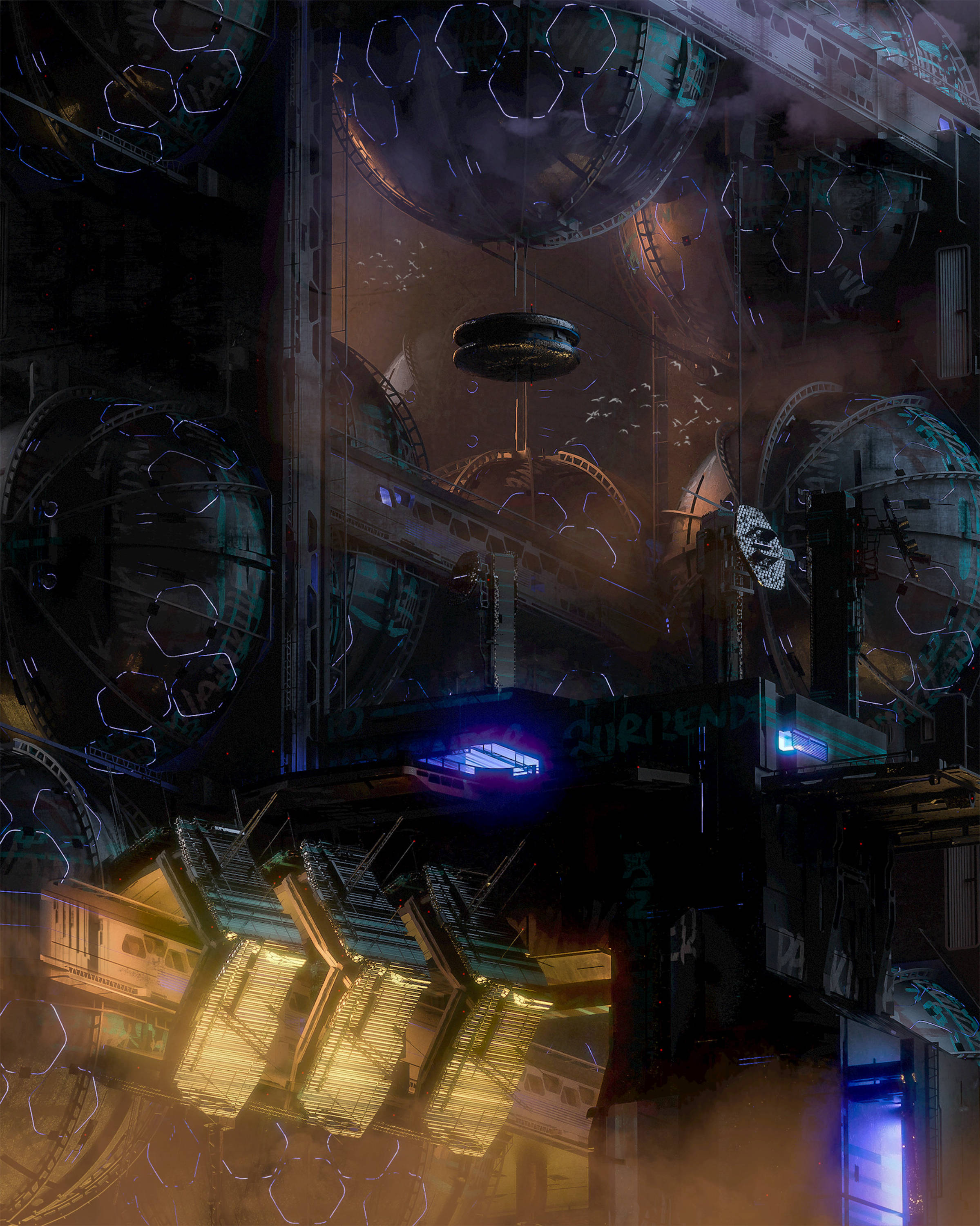 Velkommen til Cyberpunk | Futuristisk bygning Wallpapers