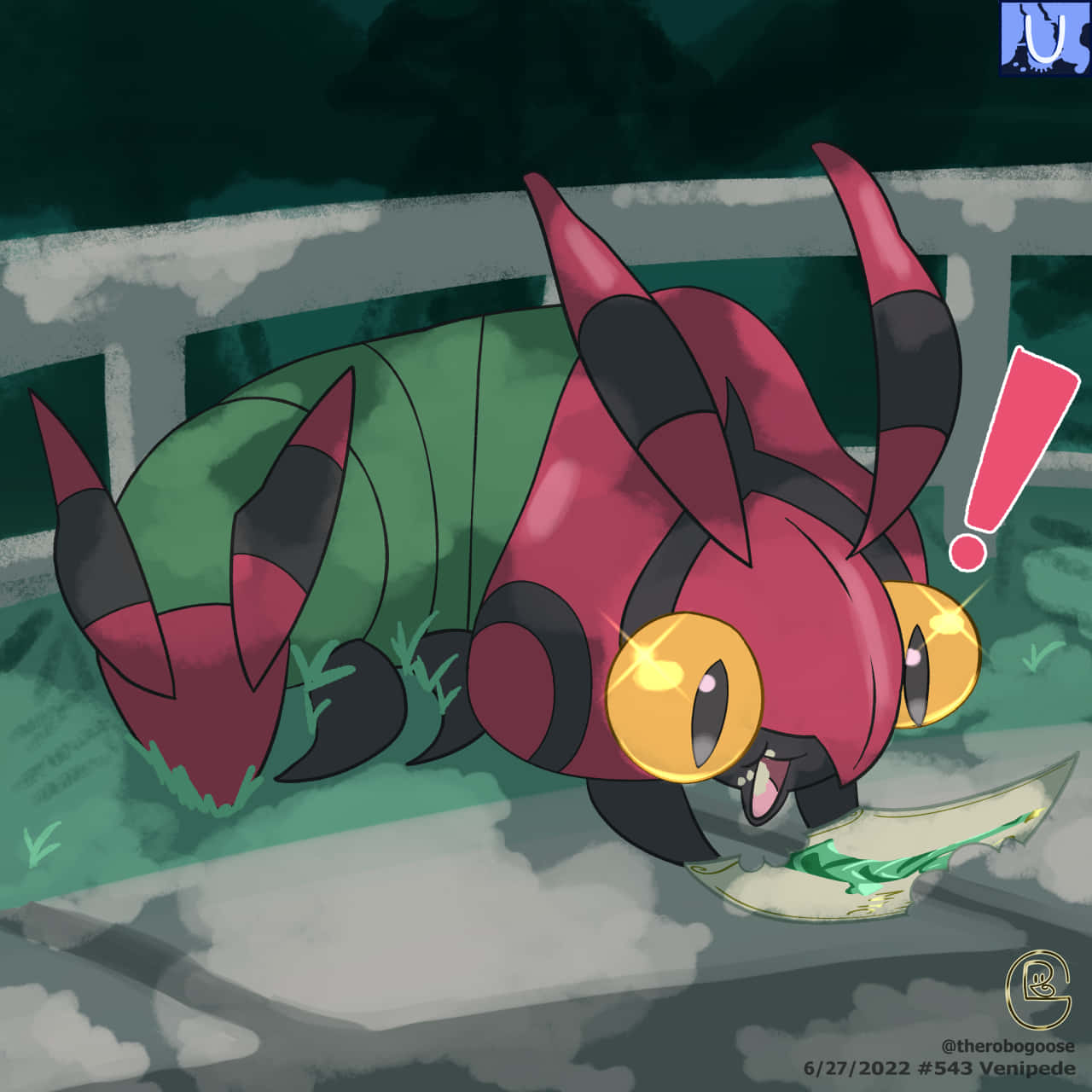Venipede spiser et blad Wallpapers