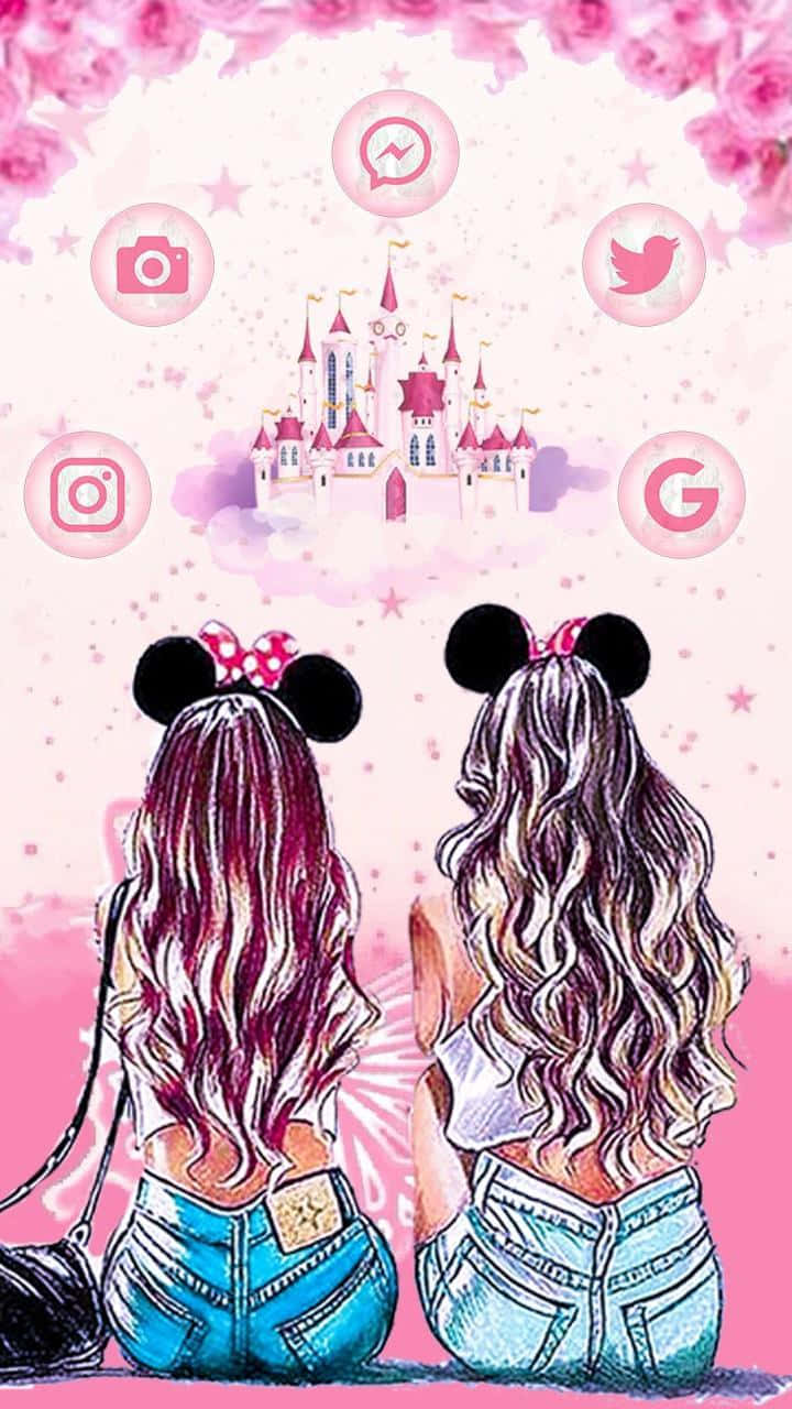 Venskab Tegneseriepiger Disneyland Slot Billede Wallpapers