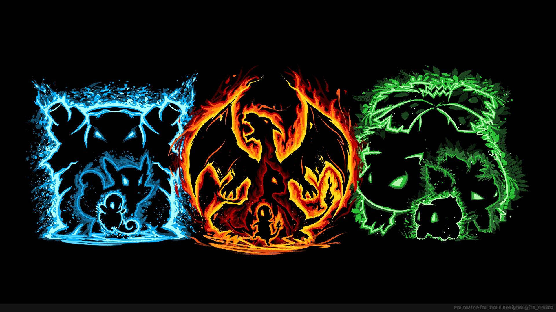 Venskabet mellem Pokemons Squirtle, Charmander og Bulbasaur er lige så tidløst og stærkt som båndet mellem deres trænere. Wallpapers