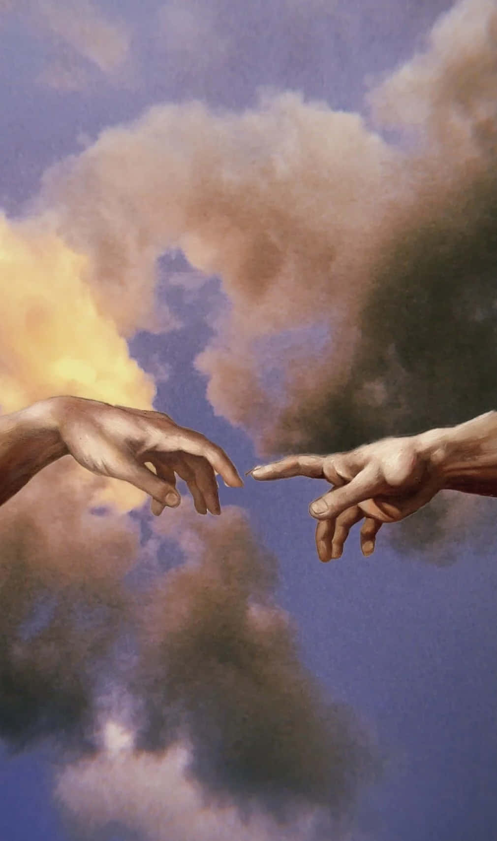 Vertikal Skabelse af Adam 4K Fingerdetalje Wallpapers