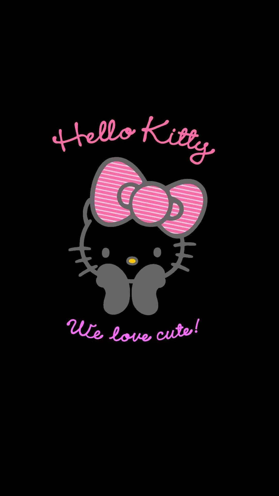 Vi elsker sød sort Hello Kitty Wallpapers