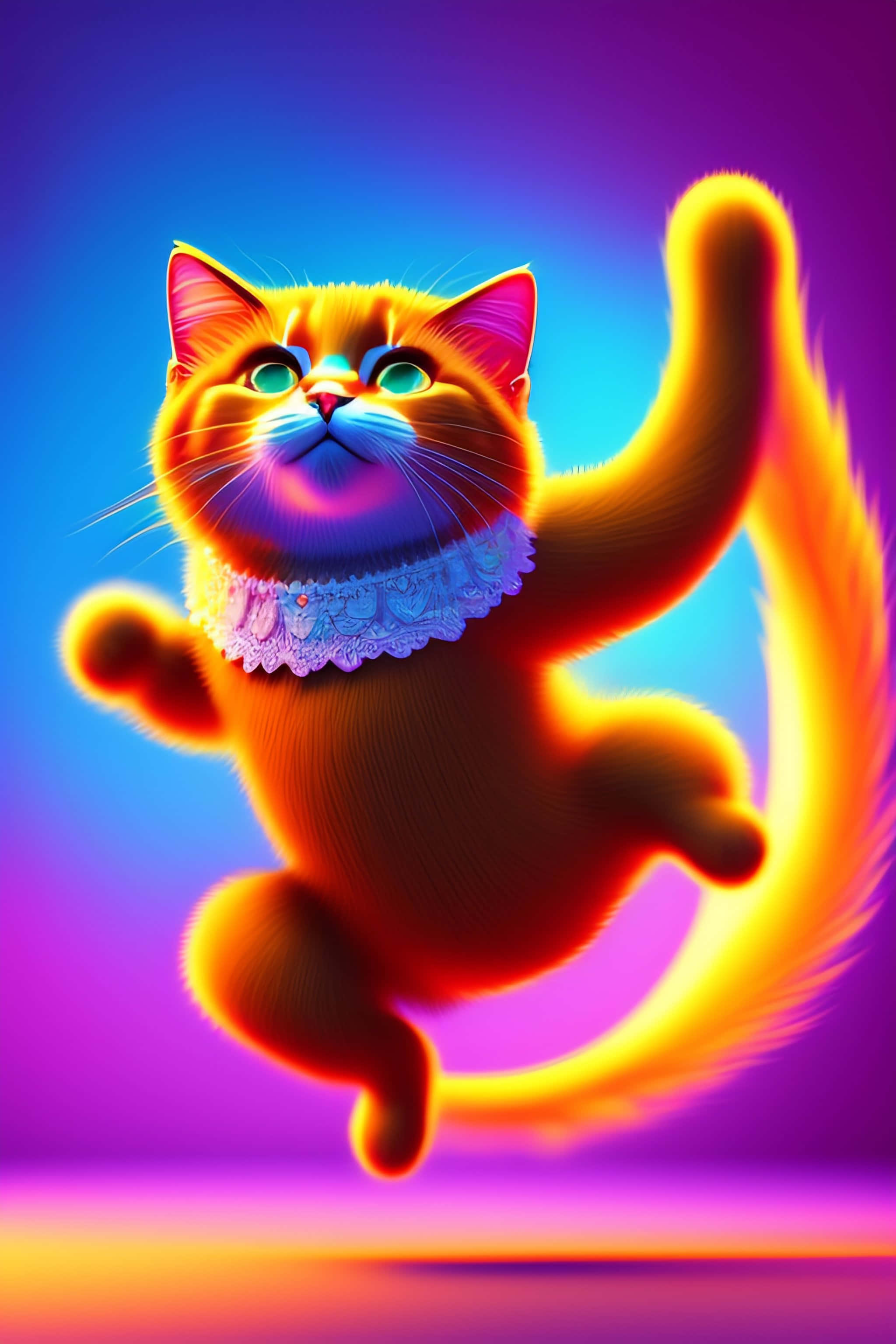 Vibrant_Dancing_Cat_Illustration.JPG Wallpapers