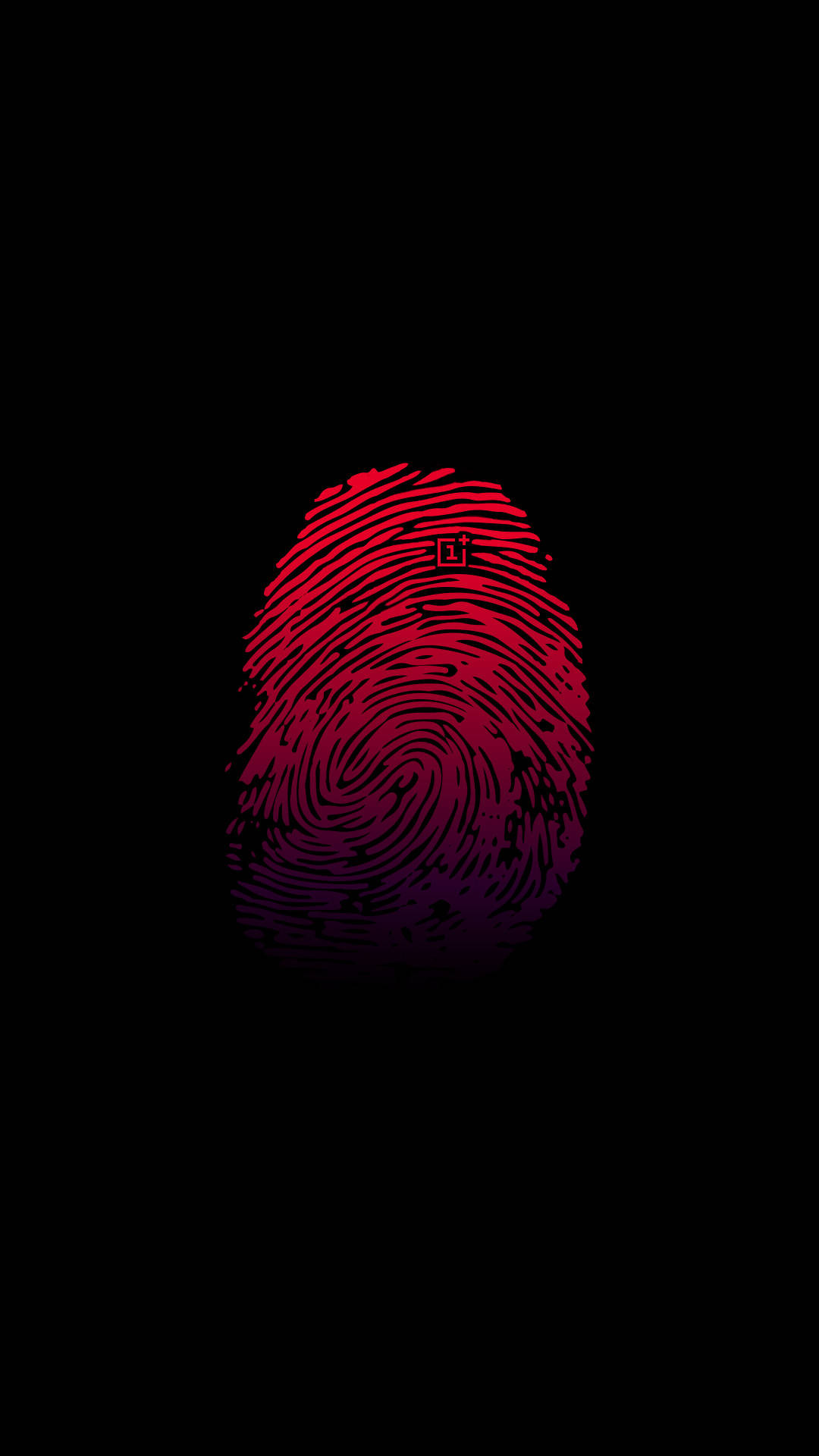 Vibrant OnePlus Red Thumbprint Image Wallpapers