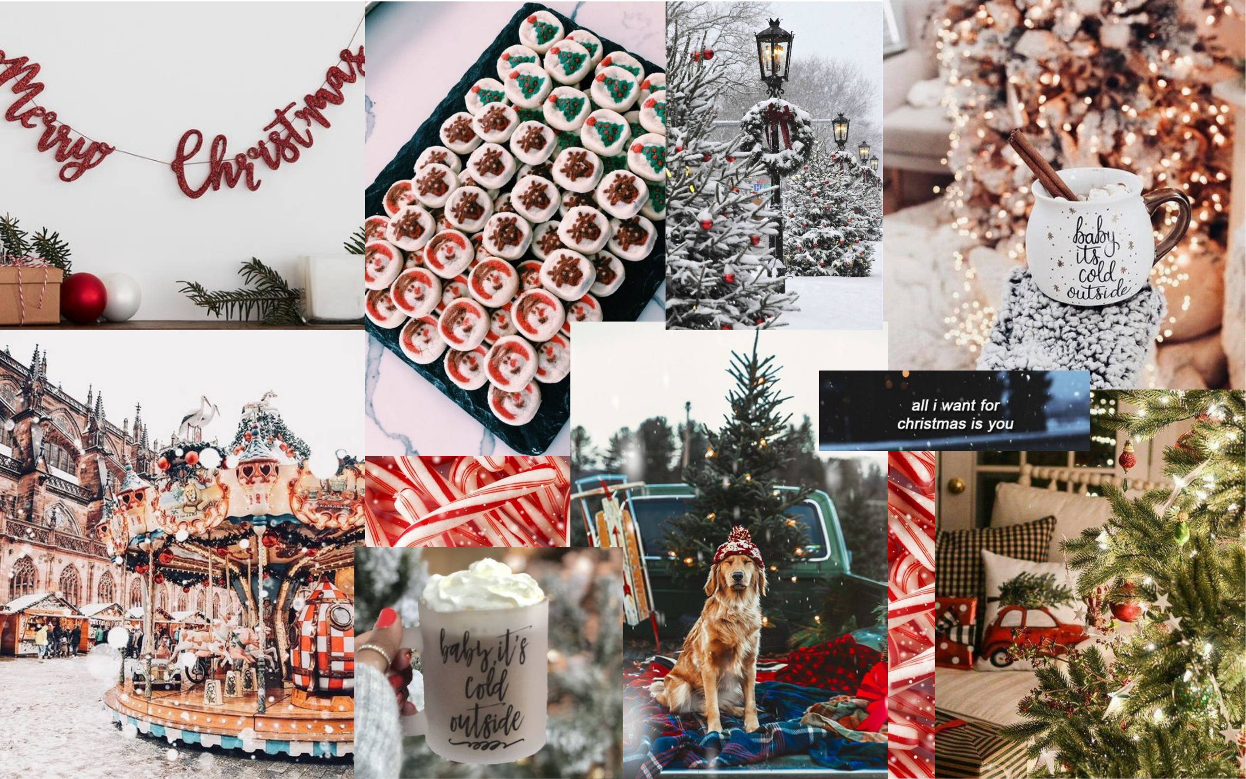 Vidunderlig julecollage Wallpapers