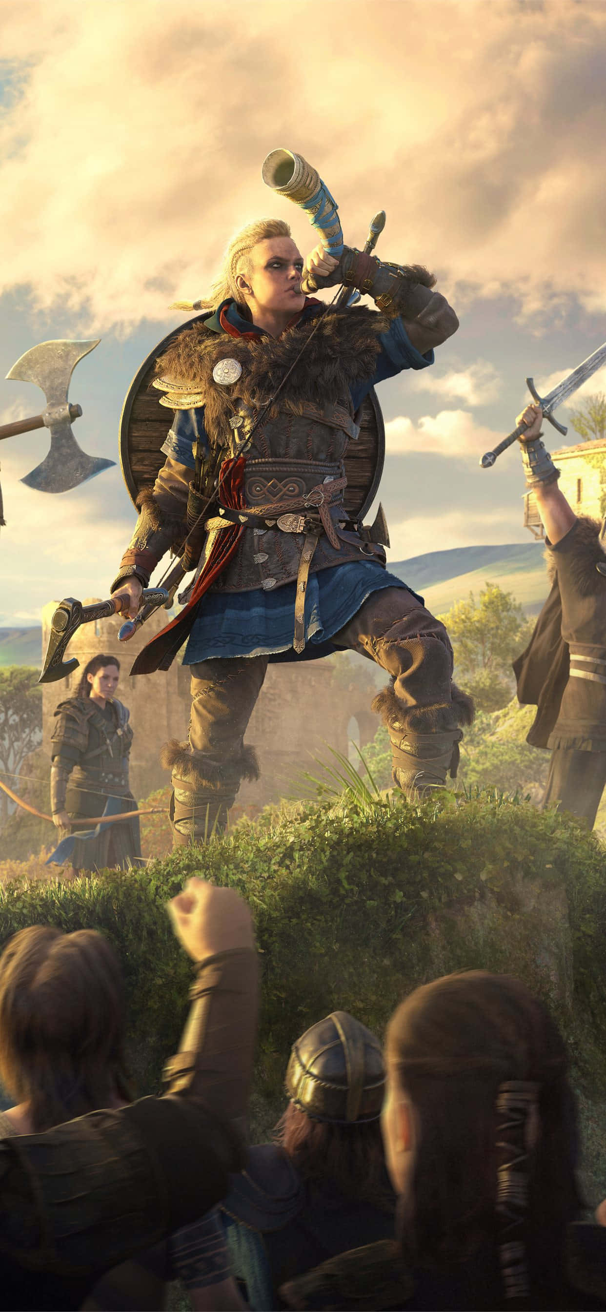 Vikinger Gjallarhorn iPhone Xs Max Assassin's Creed Valhalla Baggrund Wallpapers