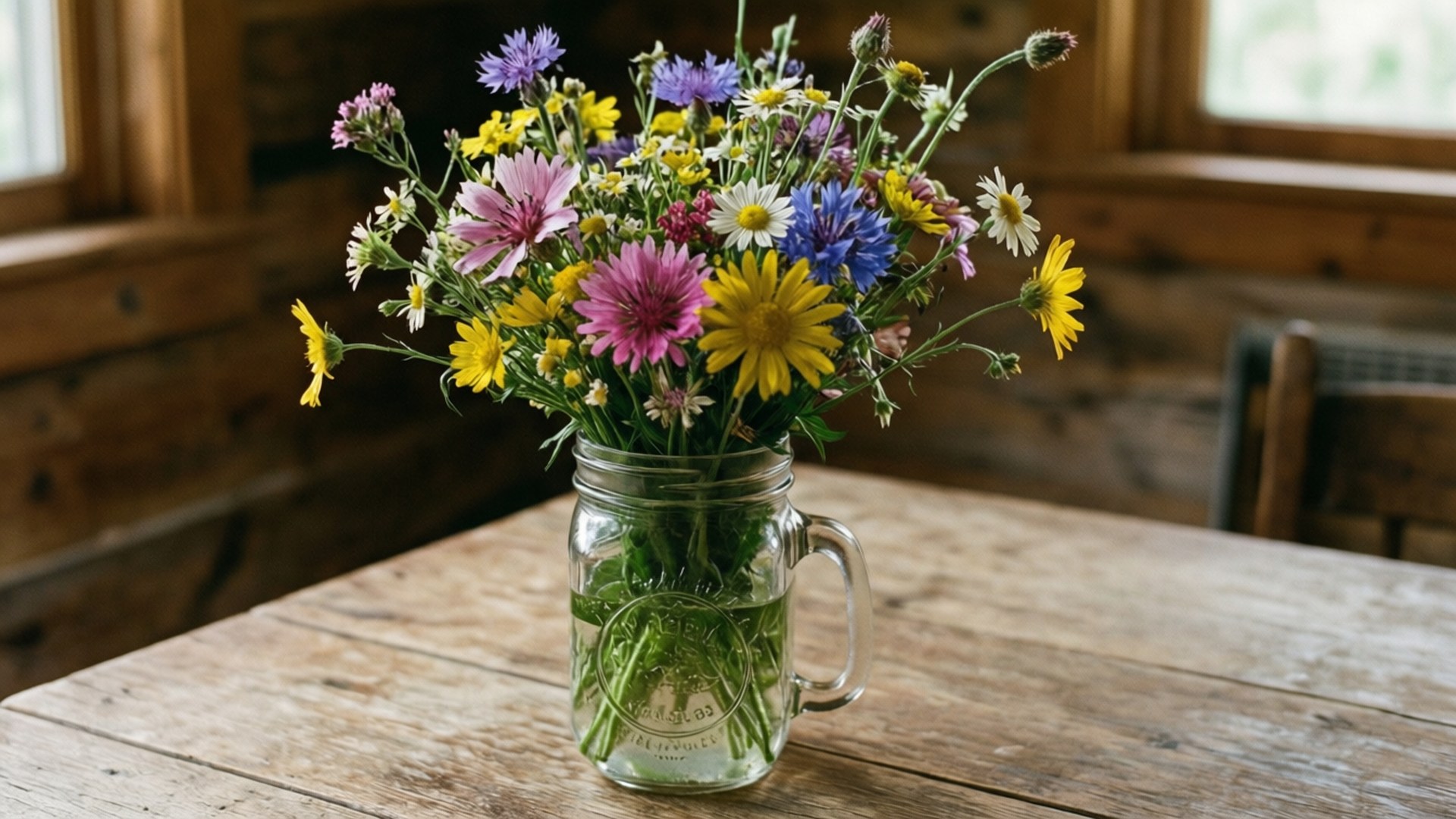 Vildblomster i patentglas Wallpapers