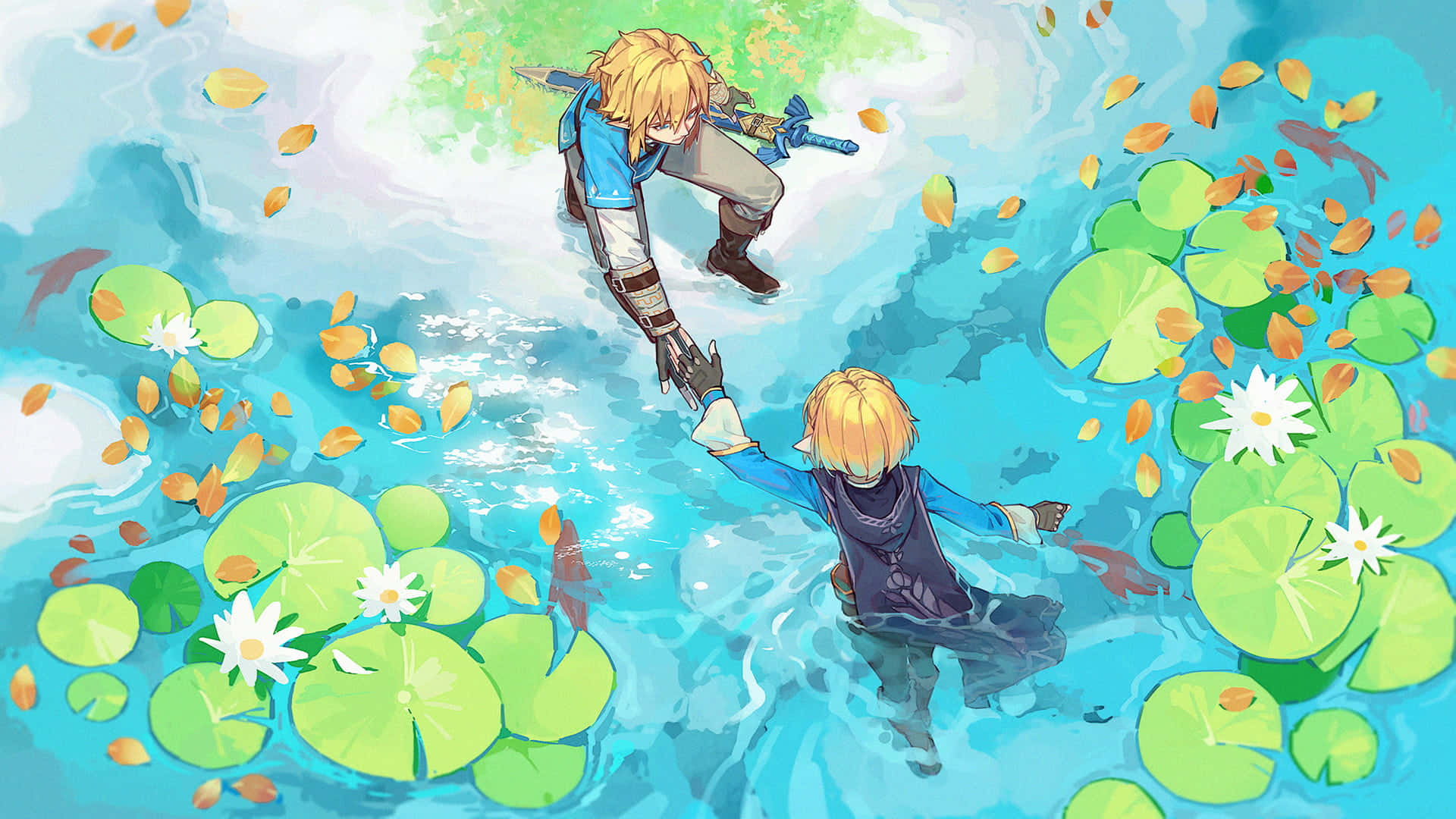 Vindens Helt, Link, i sine Eventyr i The Legend of Zelda. Wallpapers