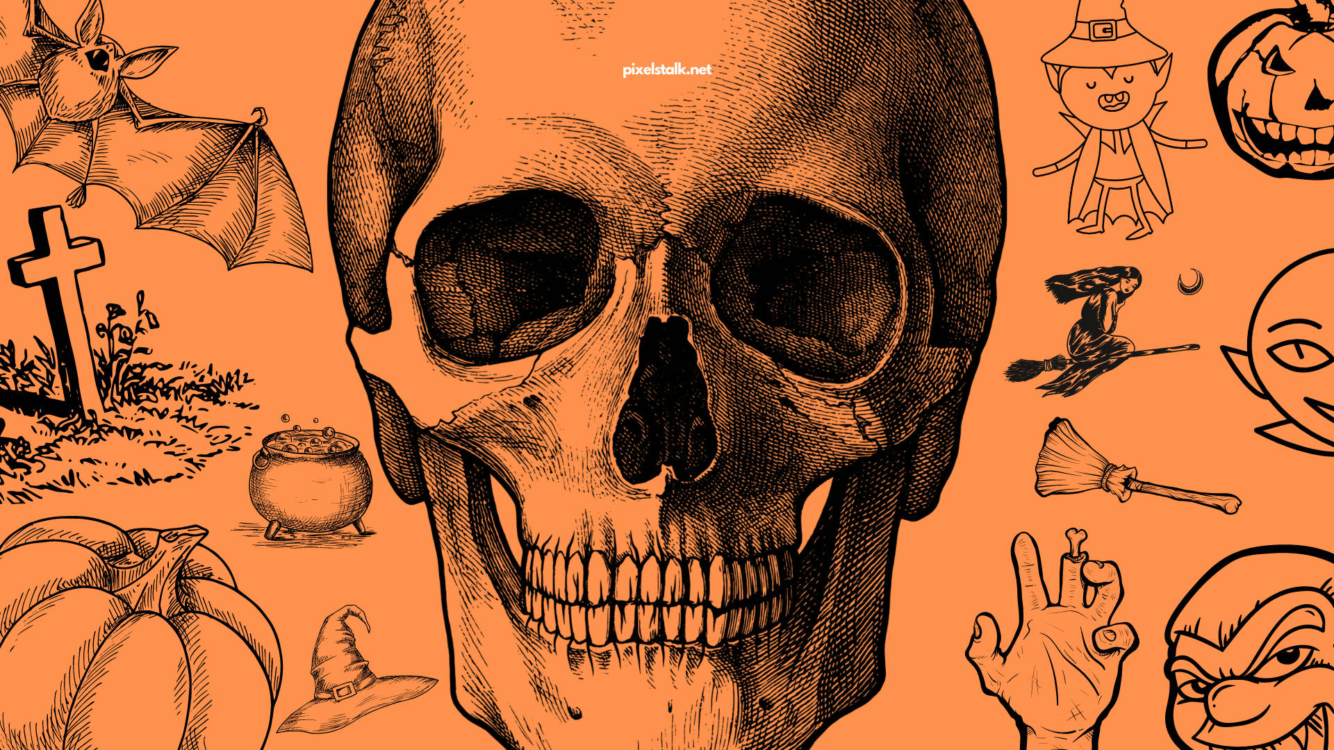 Vintage Halloween kranium Wallpapers