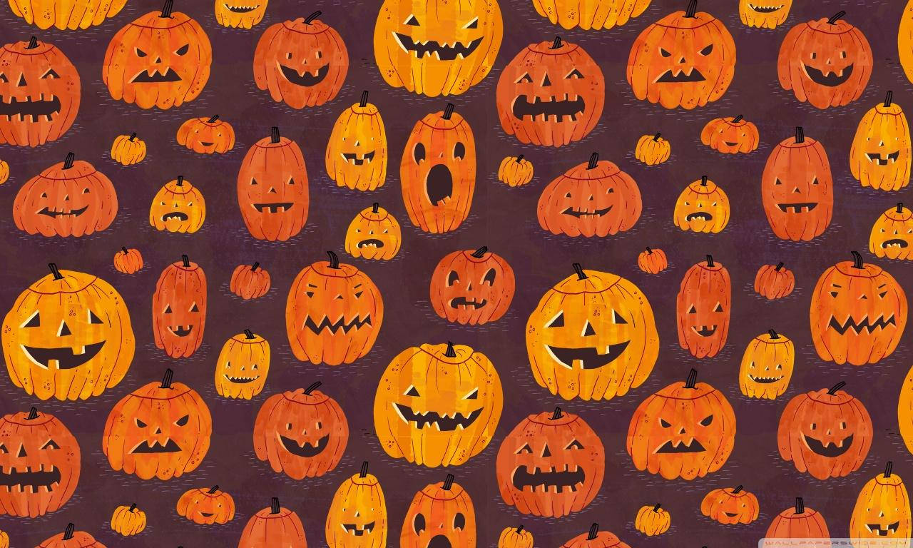 Vintage Halloween Lantern Mønster Wallpapers