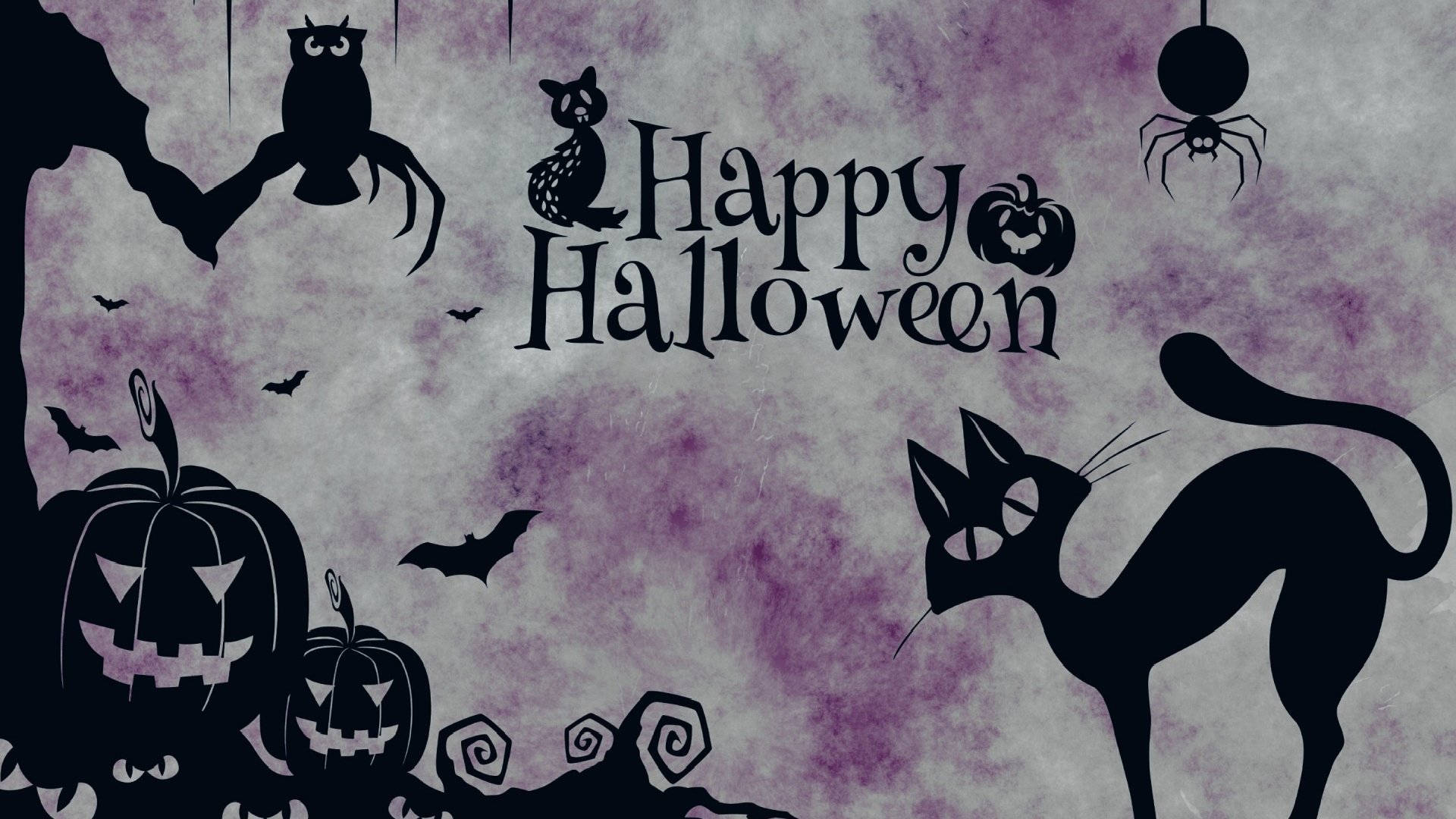 Vintage Halloween Plakat i Lilla Wallpapers