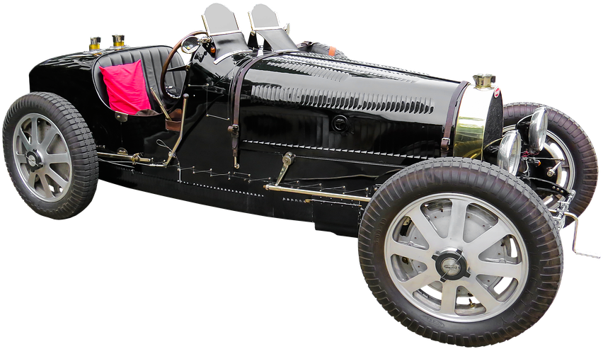 Vintage Sort Bugatti Racerbil Wallpapers