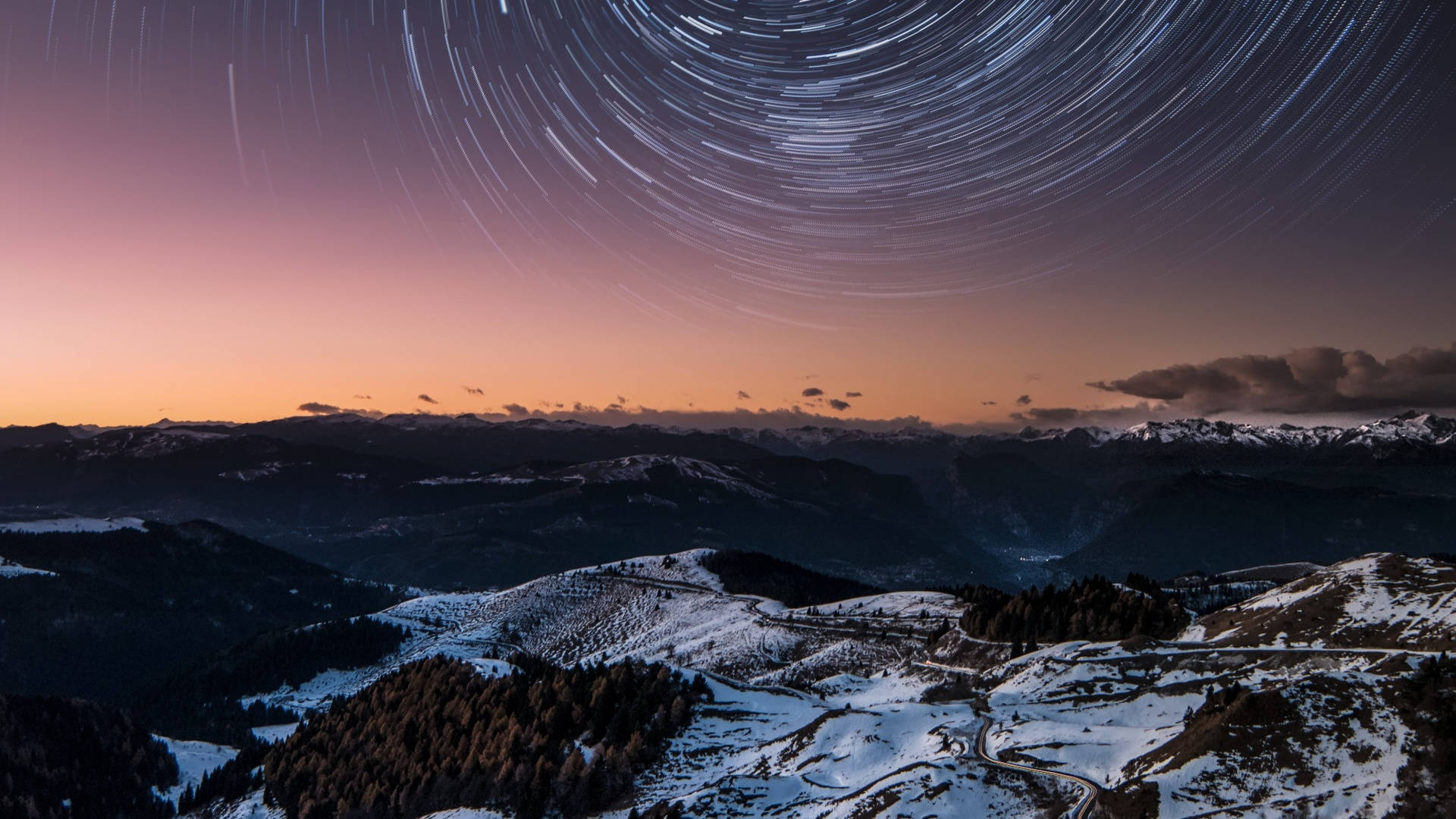 Vinteræstetik med bevægelige stjerner Wallpapers