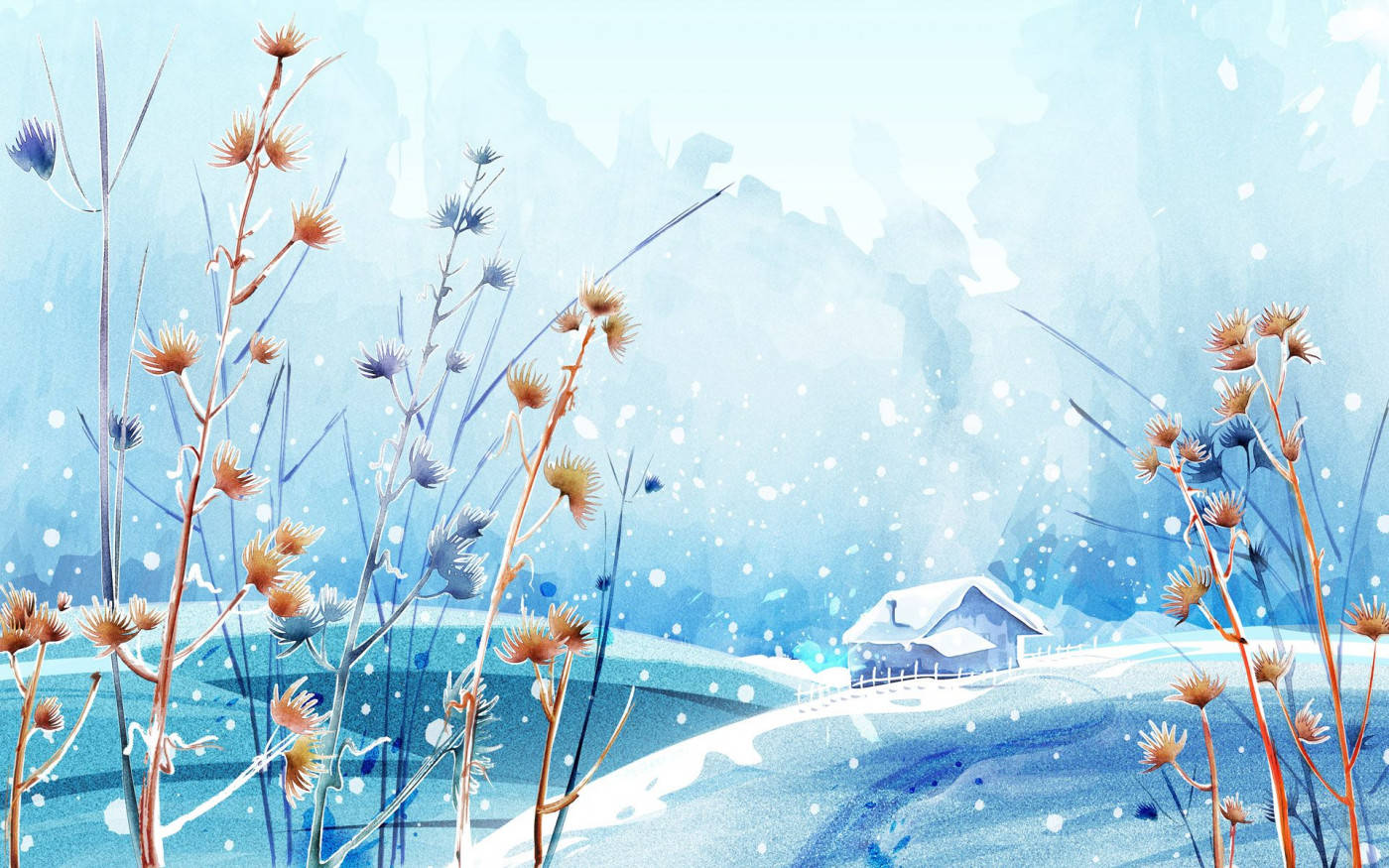 Vinterlandskab digital kunst Wallpapers