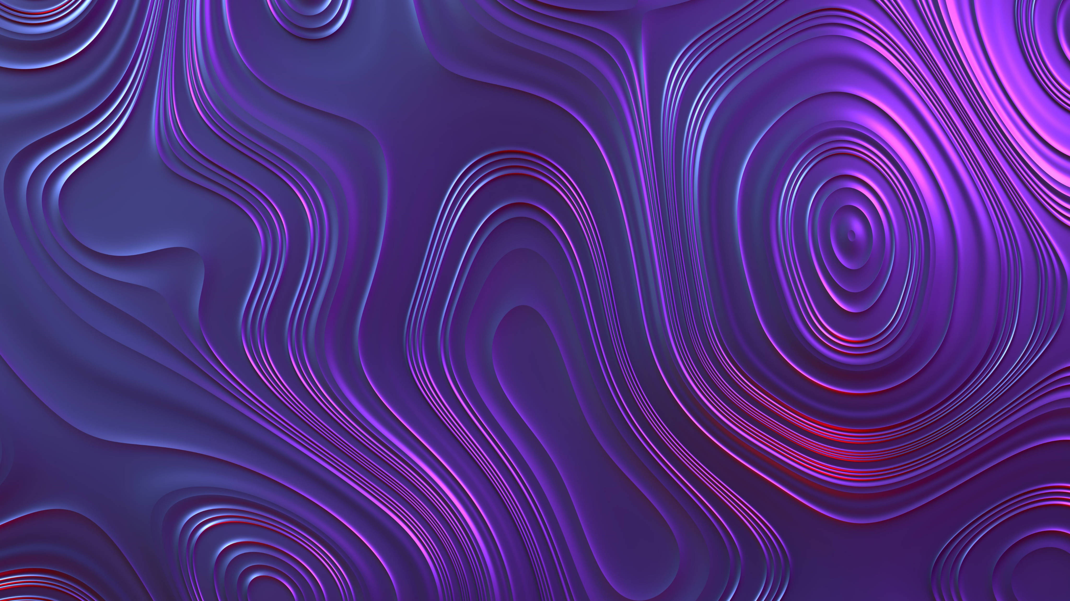 Violet Aesthetic Oval Waves Abstract Wallpapers