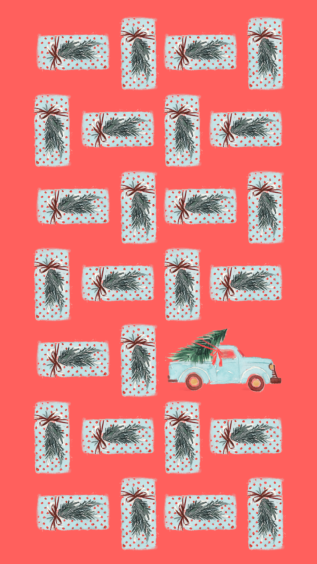 Vis din julestemning med stil med denne festlige julebaggrund til telefonen. Wallpapers