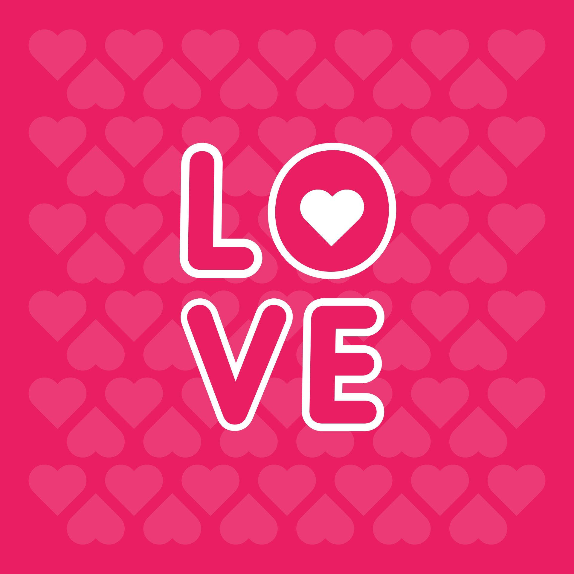 Kærlighedsindskrift i lyserød med hvid kontur på en hjertefyldt baggrund til glædelig Valentinsdag. — Kærlighed Wallpapers