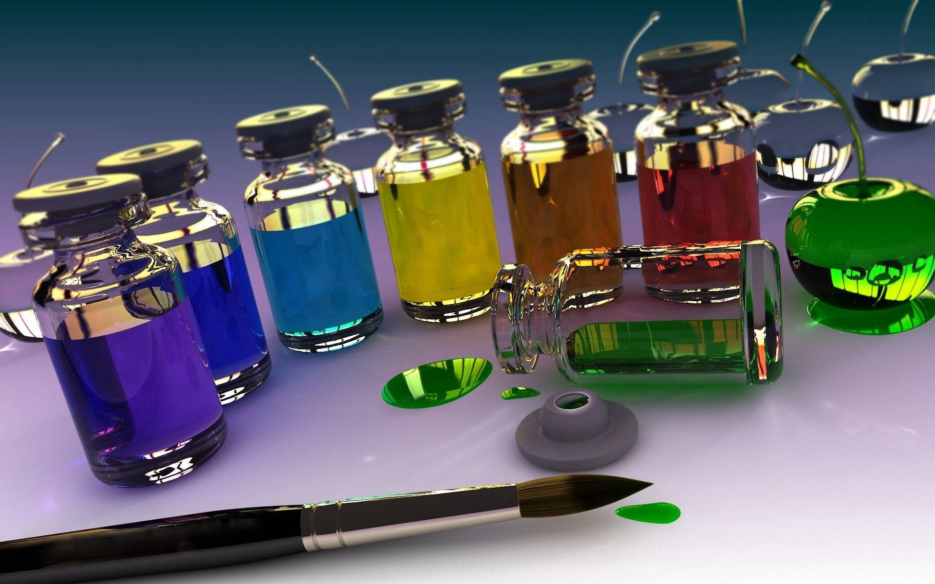 Visualisér dine mål med 3D-glasflasker Wallpapers
