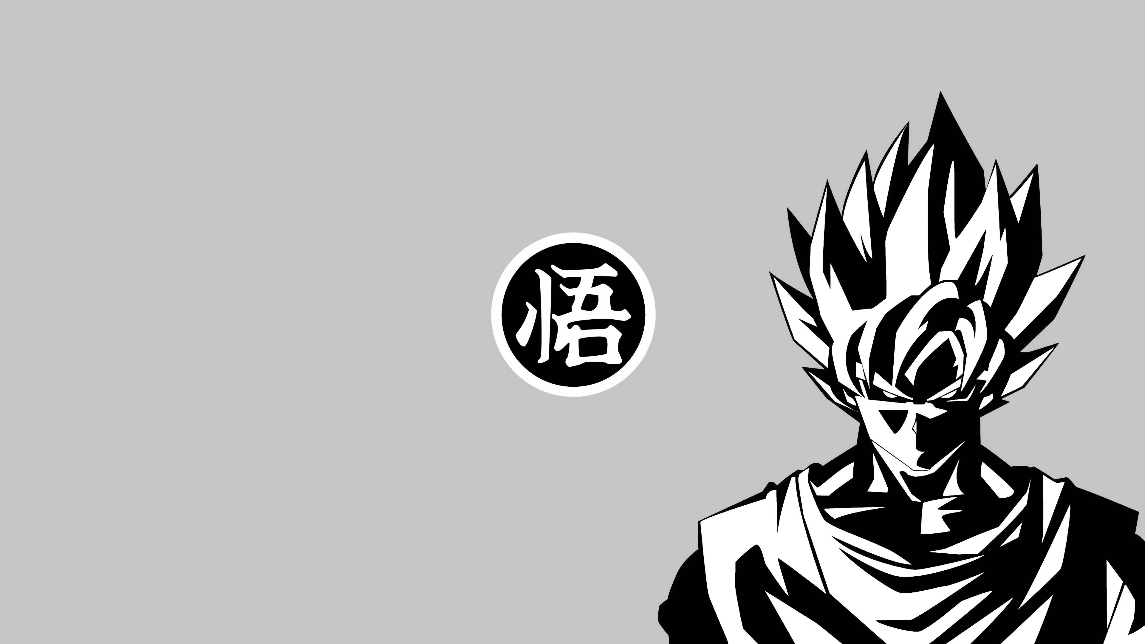 Vred Goku i Sort og Hvid Wallpapers