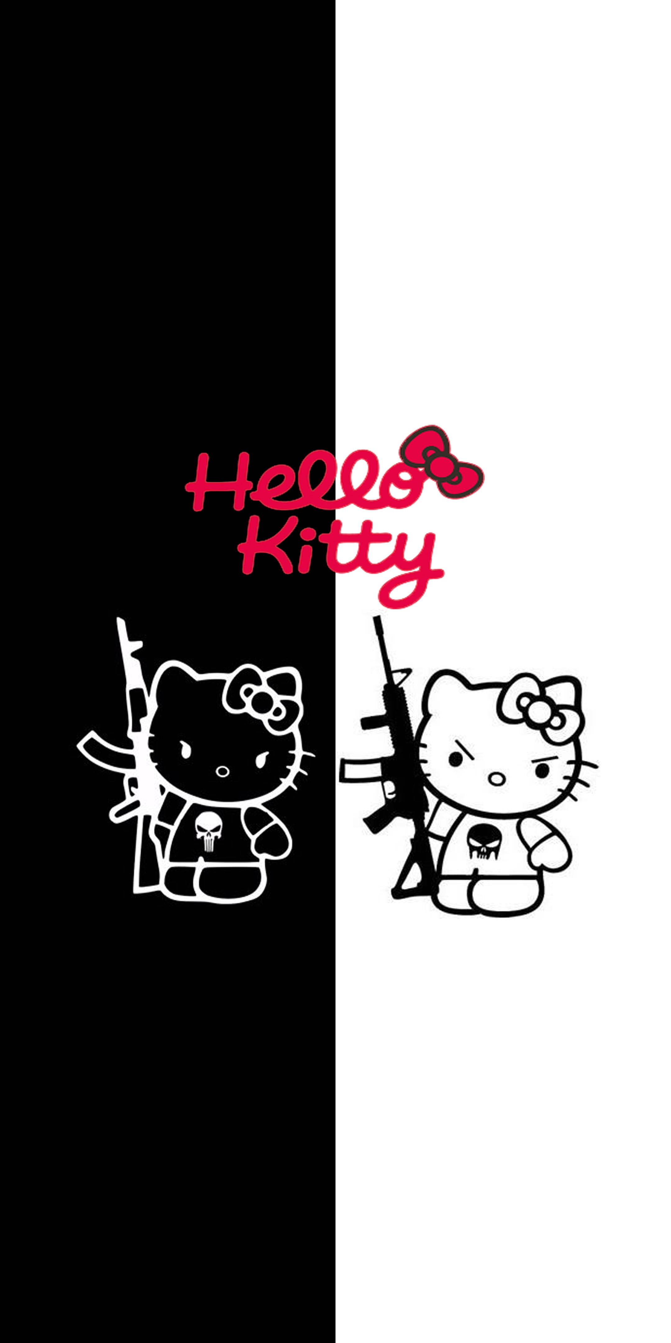 Vred Hvid Og Sort Hello Kitty Wallpapers
