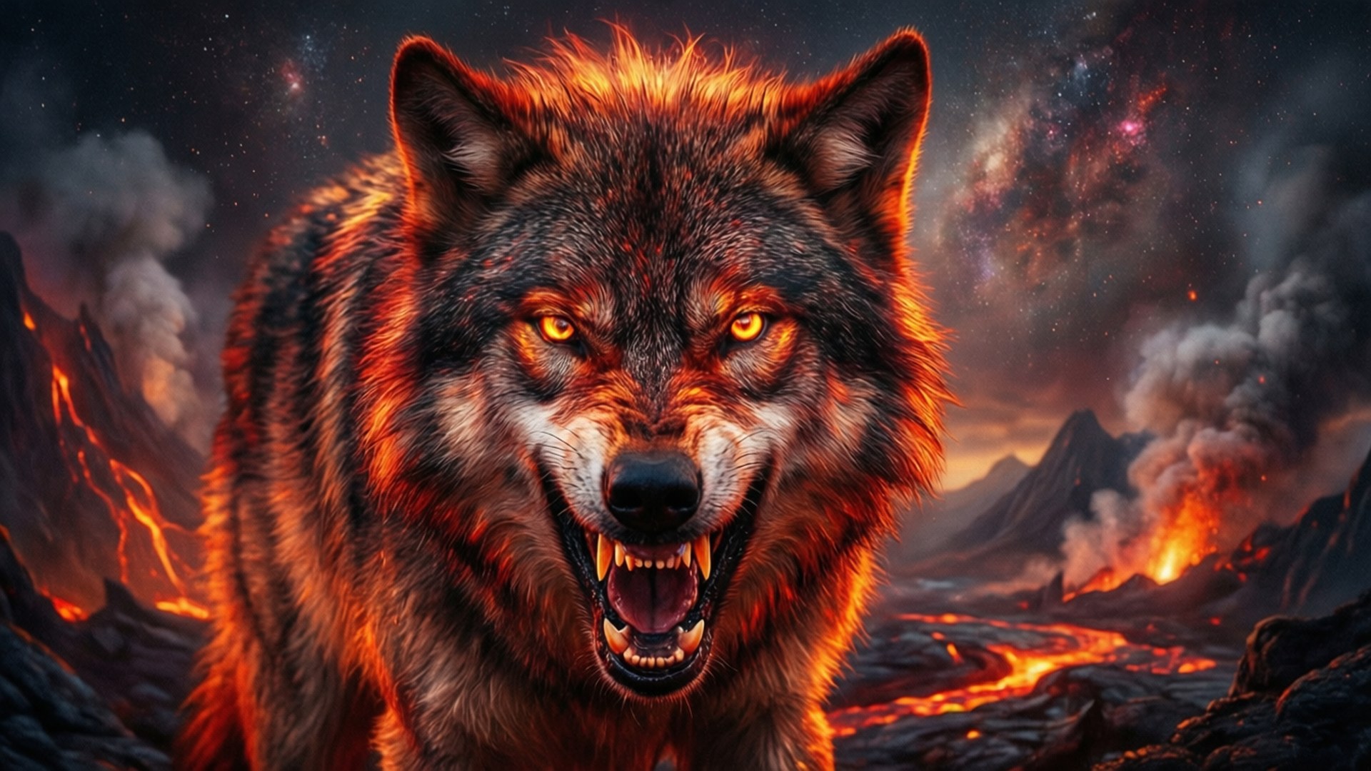 Vulkanisk raseriulv Wallpapers