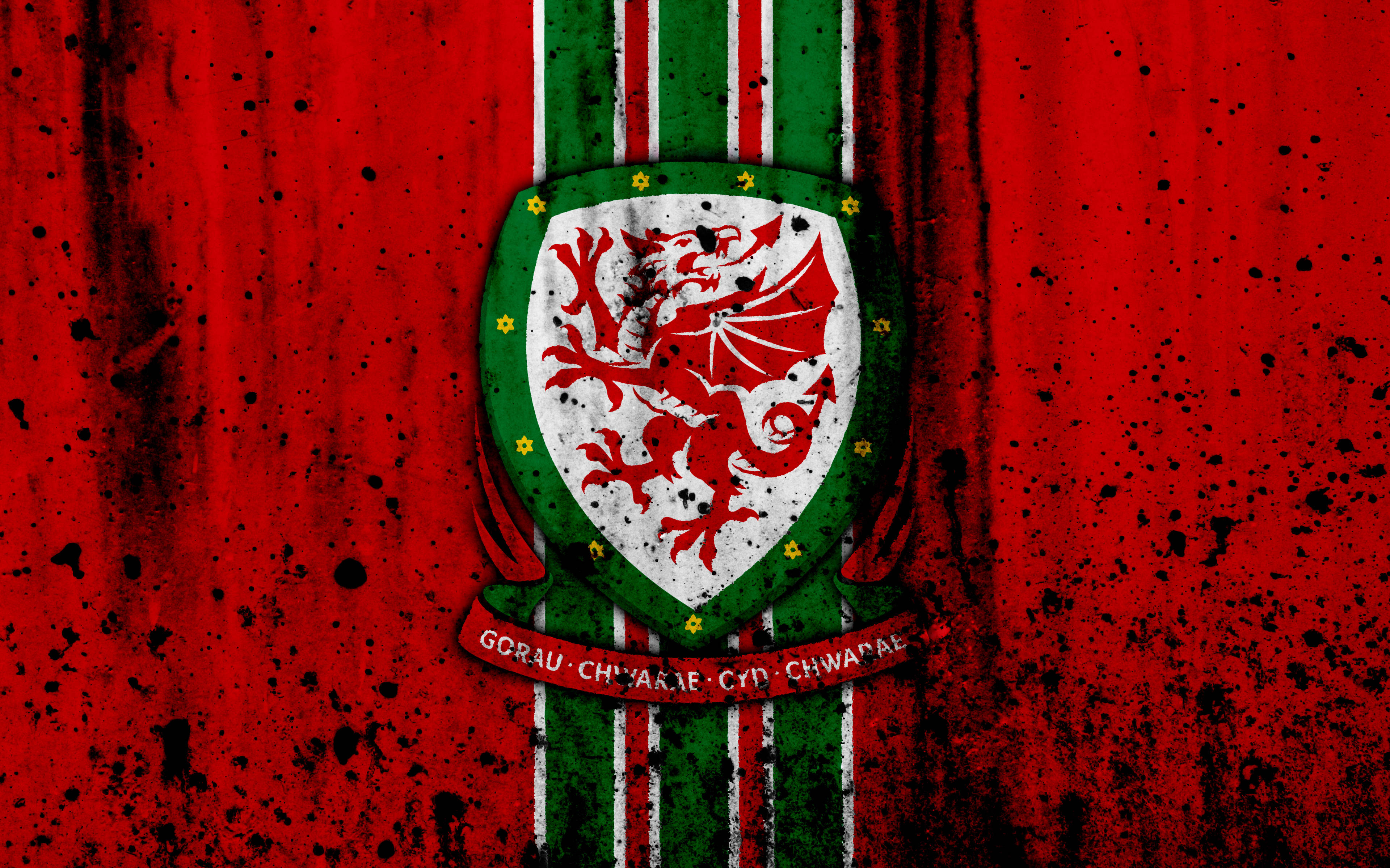Wales National Football Team Splatter-emblem Wallpapers