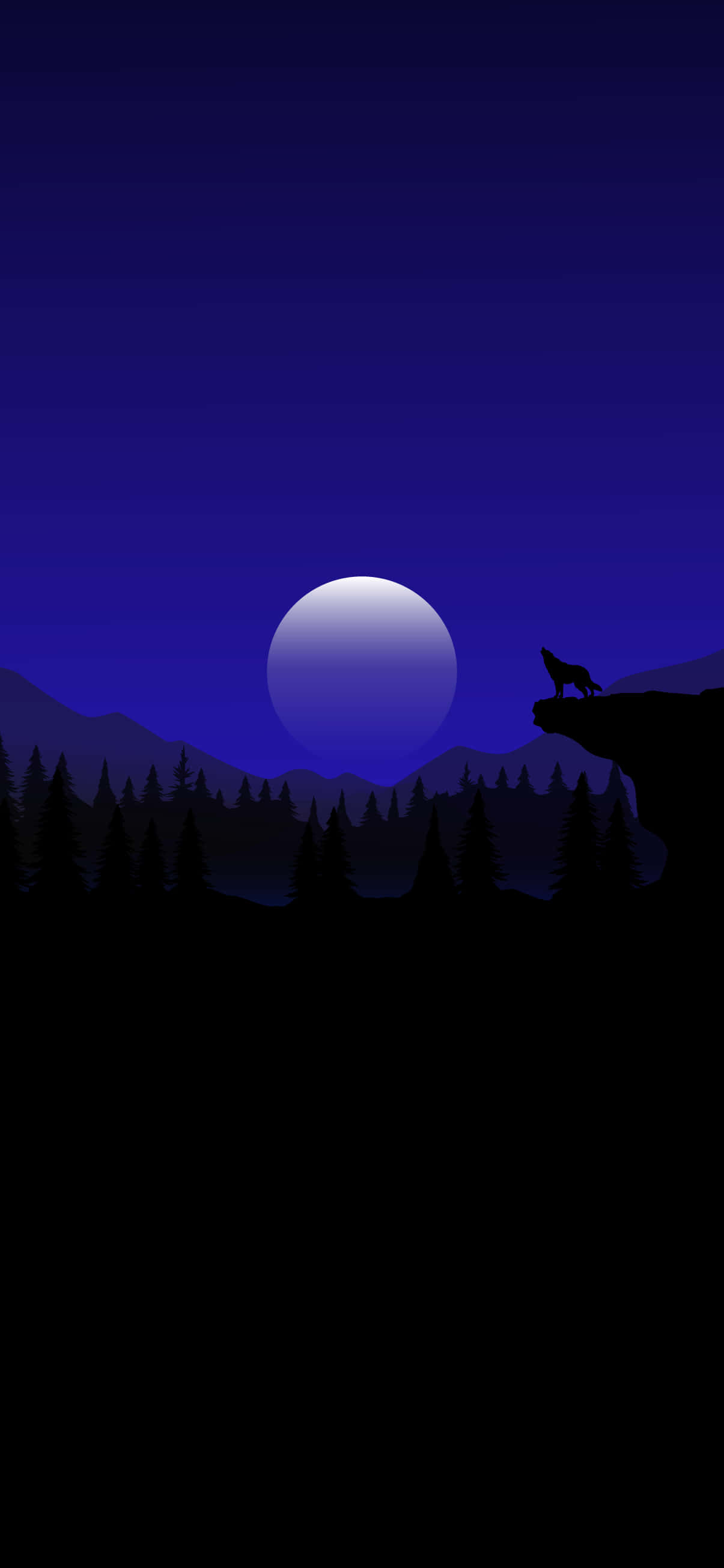 Wolf Moon Pixel 3XL AMOLED Baggrund Wallpapers