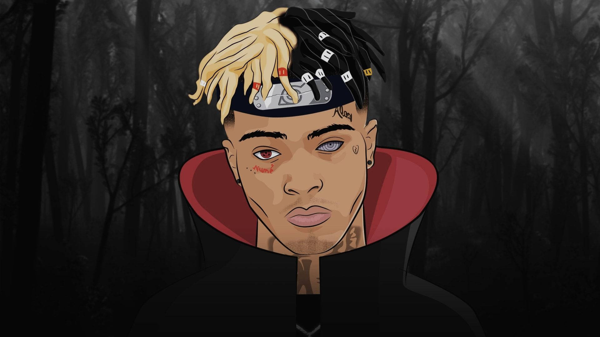 Xxxtentacion anime i den berømte Akatsuki-kappe Wallpapers