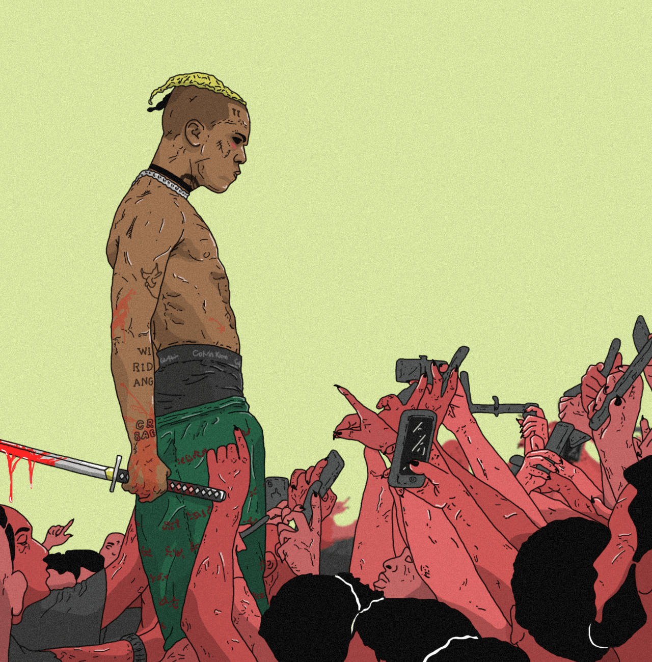 Xxxtentacion Anime i Mængden Wallpapers