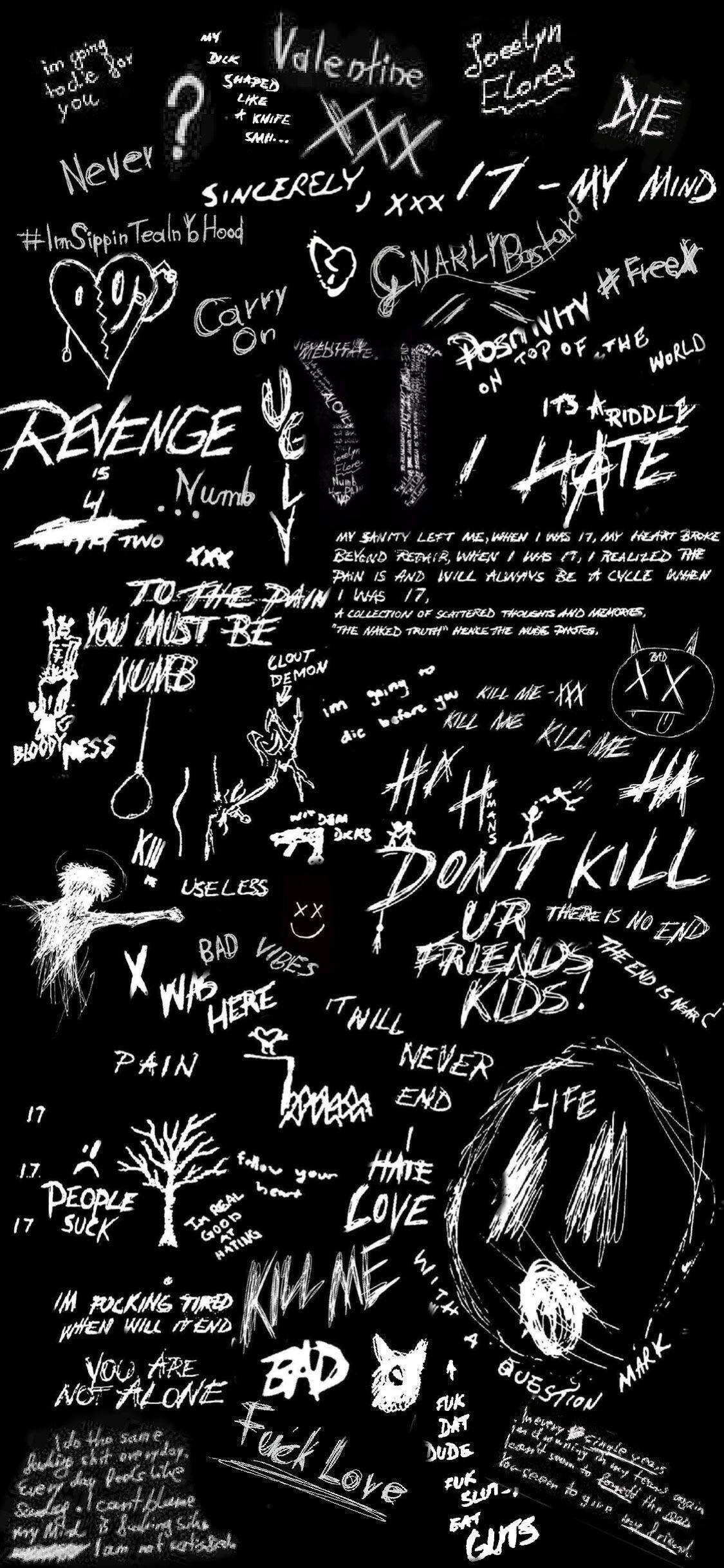 XXXTentacion Æstetisk Sangtekst Collage Wallpapers