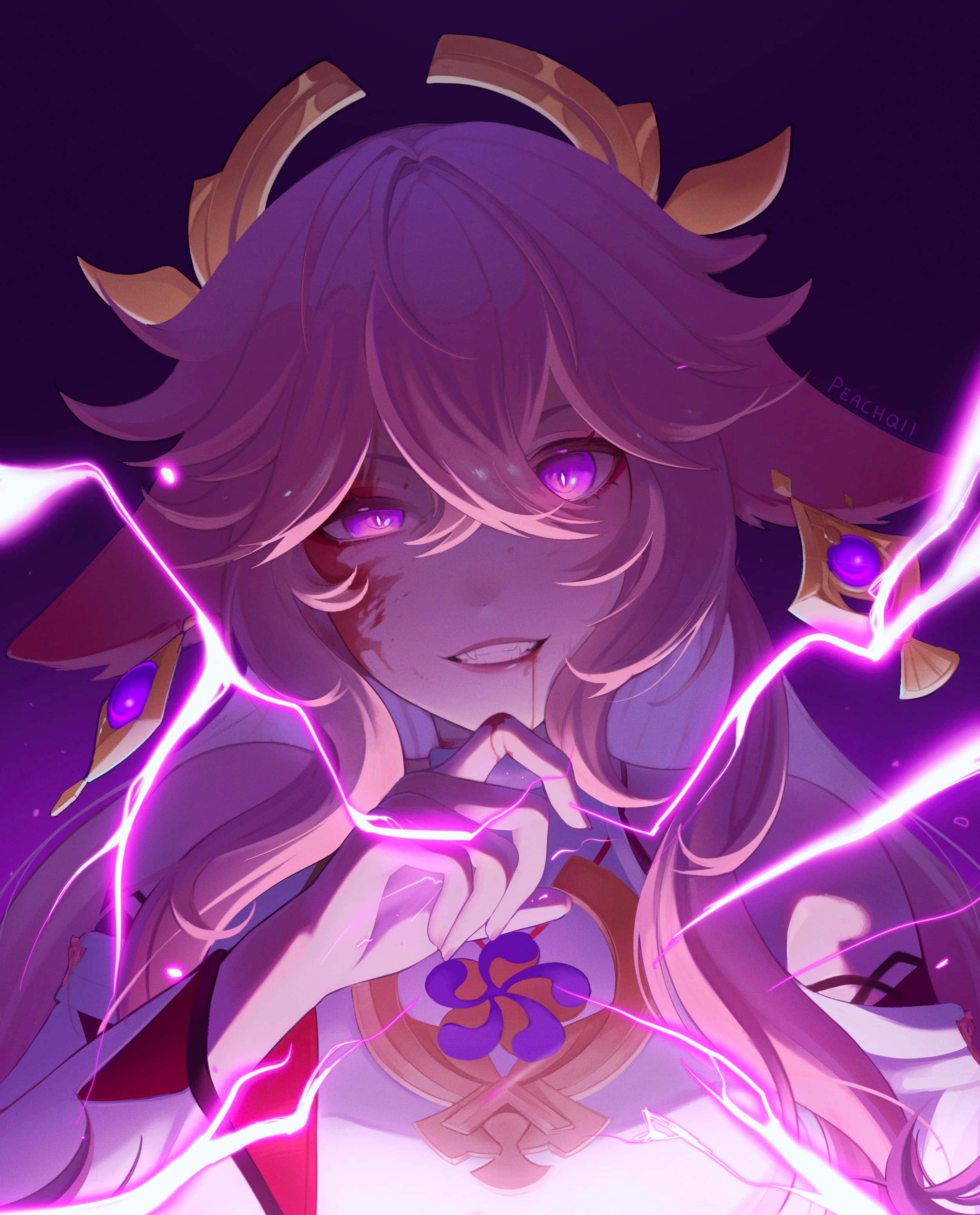 Yae Miko Pfp med glødende gnister Wallpapers