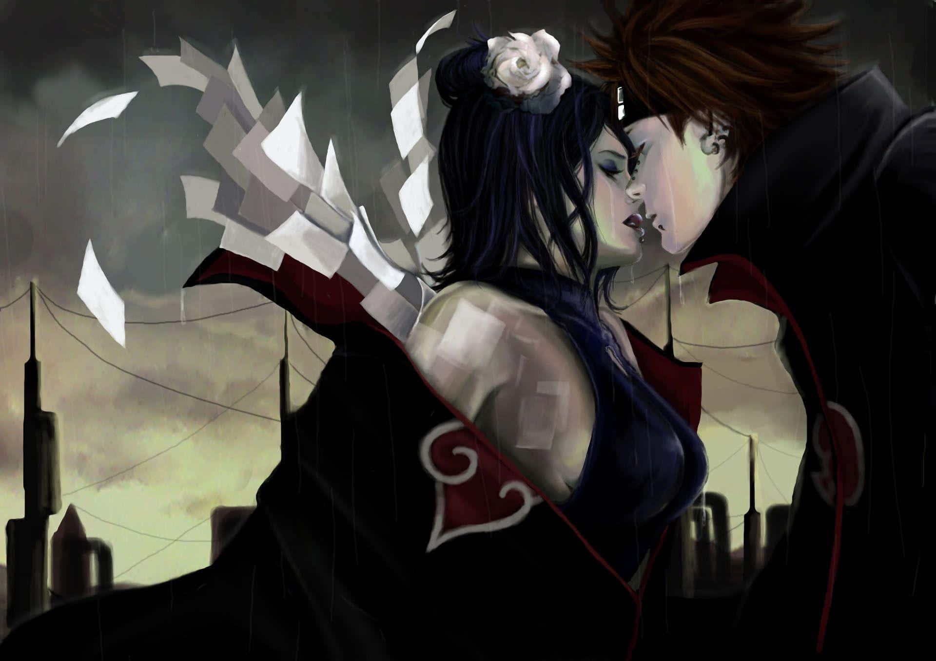 Yahiko kysser en kvinde Wallpapers