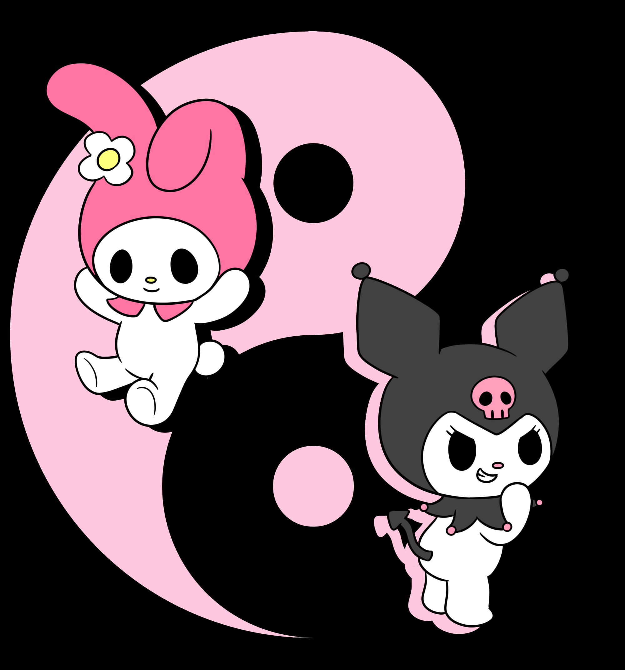 Yin Yang Kuromi Og Melody Wallpapers