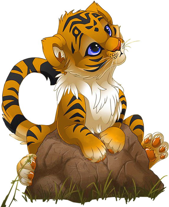Yndig anime-stil tigerunge Wallpapers
