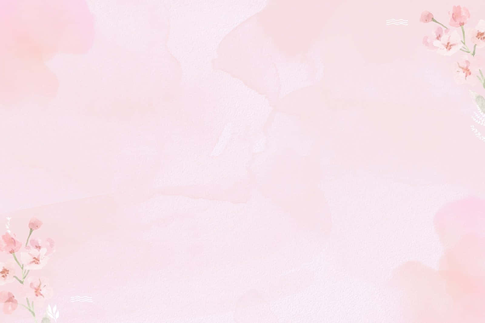 Yndig Ensfarvet Lyserød Baggrund med Blomster Wallpapers