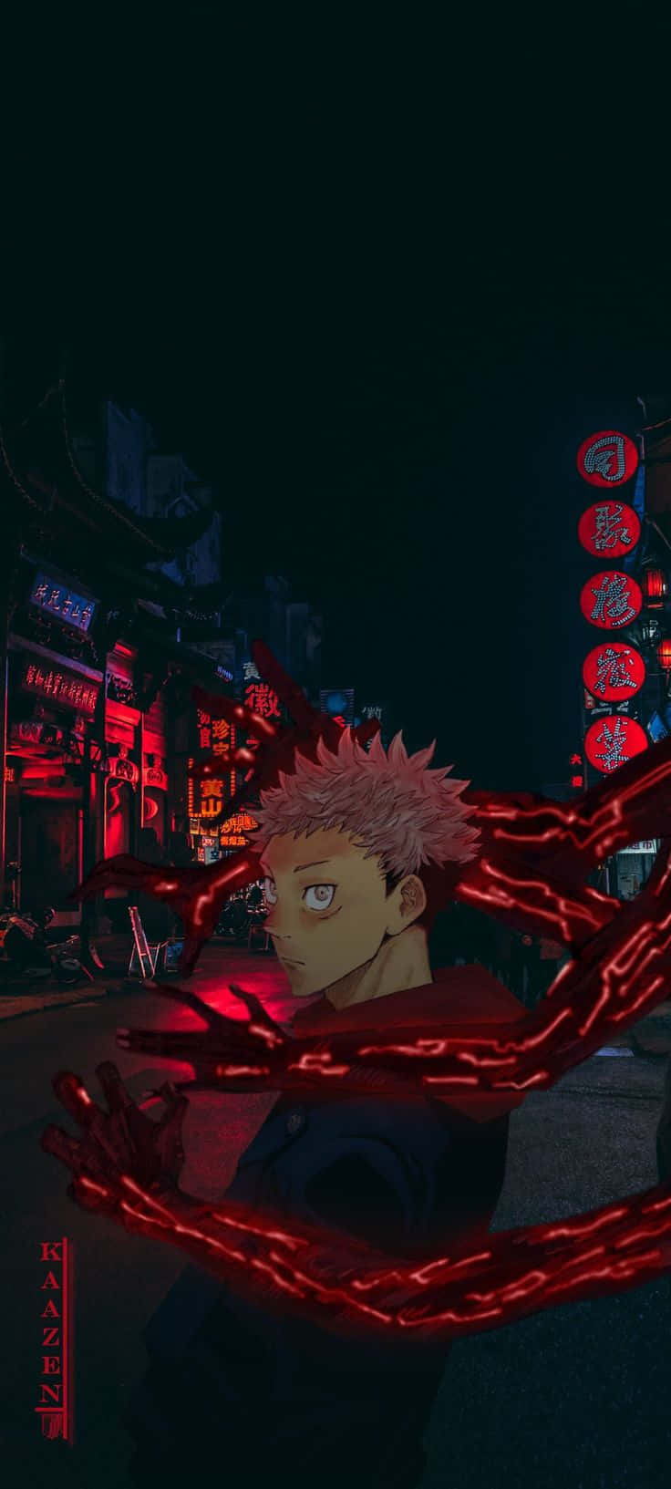Yuji Itadori fra anime Jujutsu Kaisen Android-baggrund Wallpapers