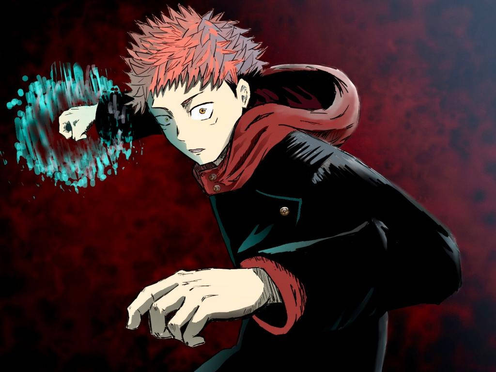 Yuji Itadori udløser sin Black Flash i Jujutsu Kaisen Wallpapers