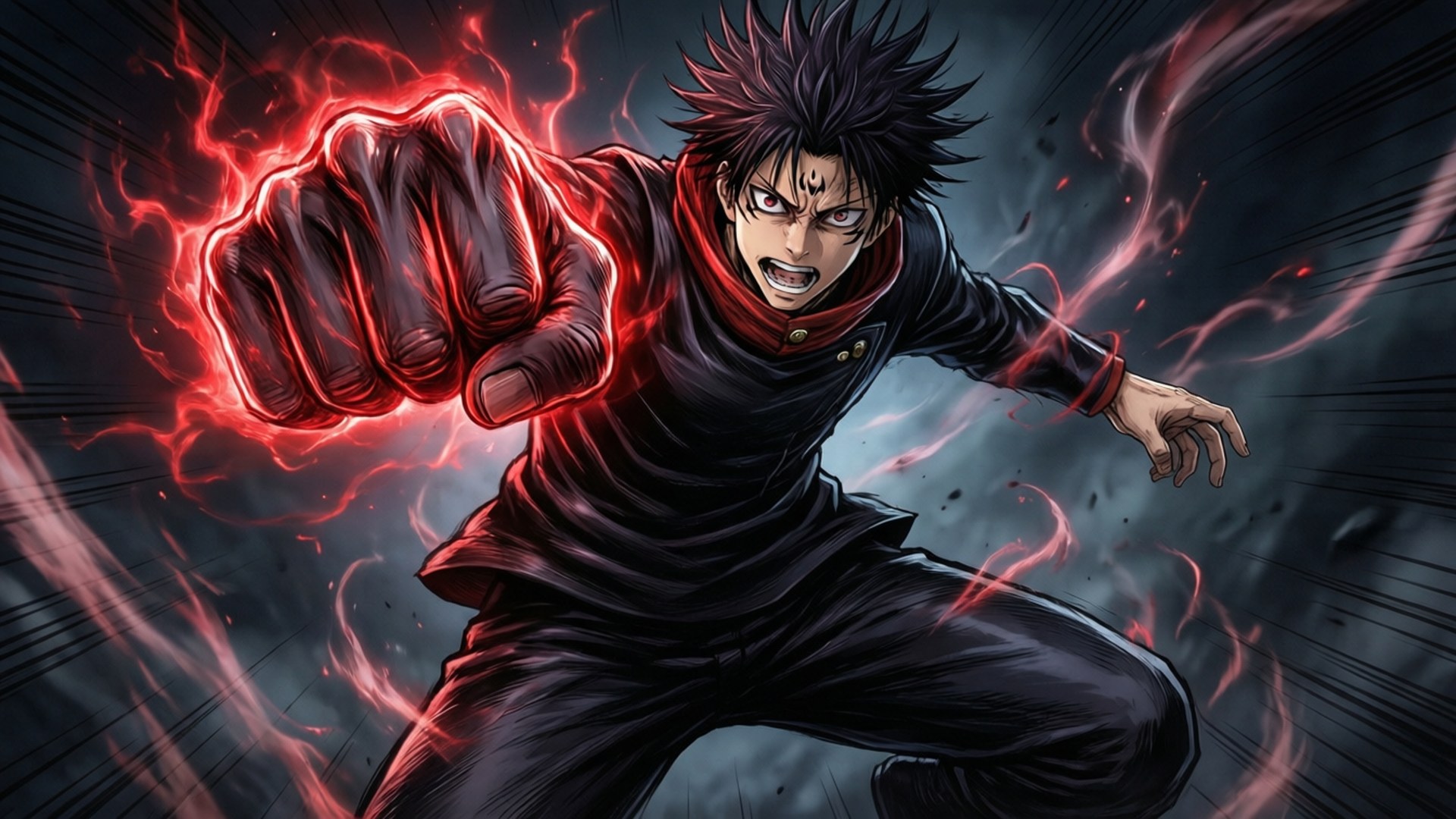 Yujis Black Flash-angreb Wallpapers